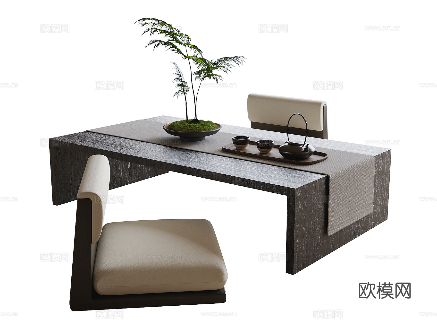 现代阳台茶桌椅 茶桌 茶椅su模型