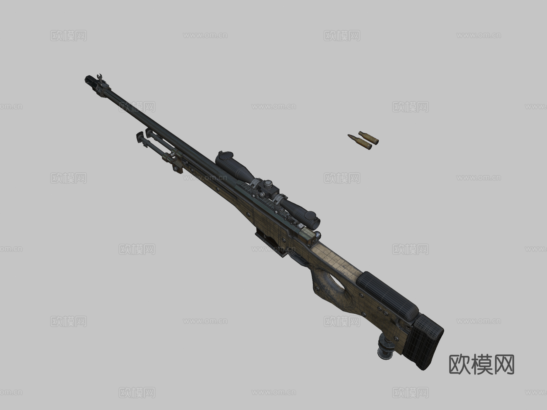 L96A1狙击枪3d模型