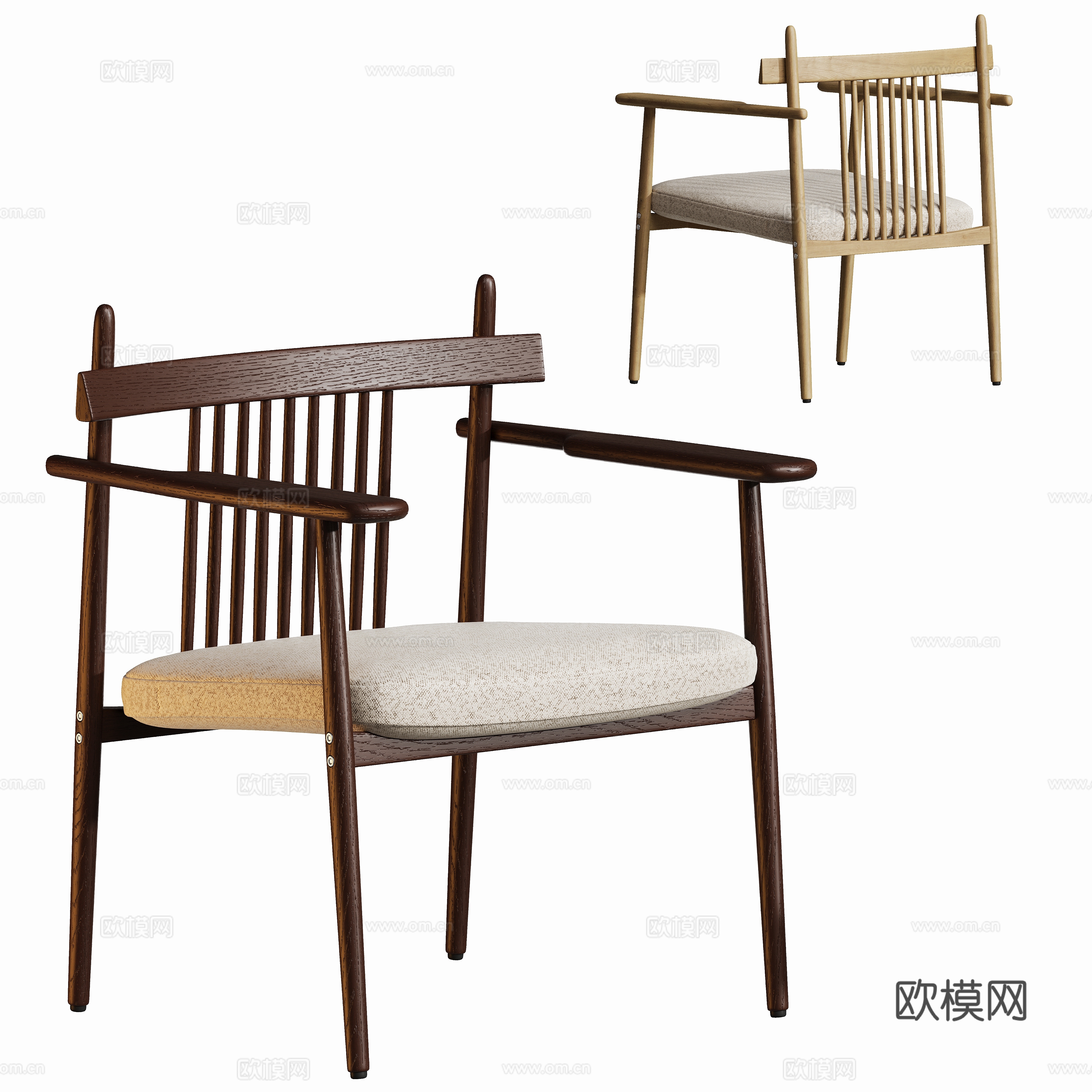 现代原木休闲椅su模型