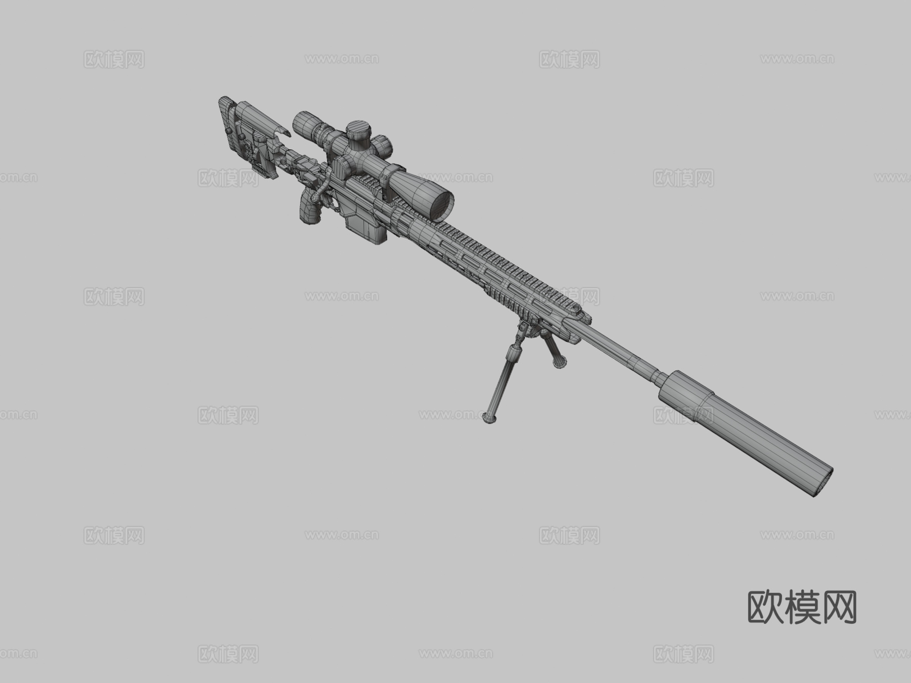 高光碳纤维狙击步枪Mk13d模型