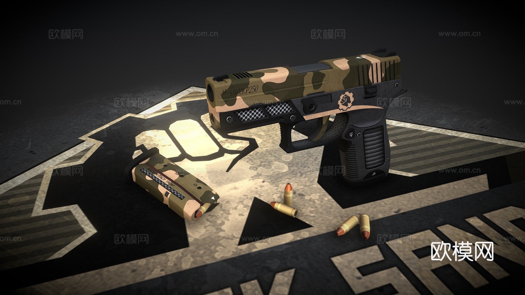 P250-黑沙3d模型