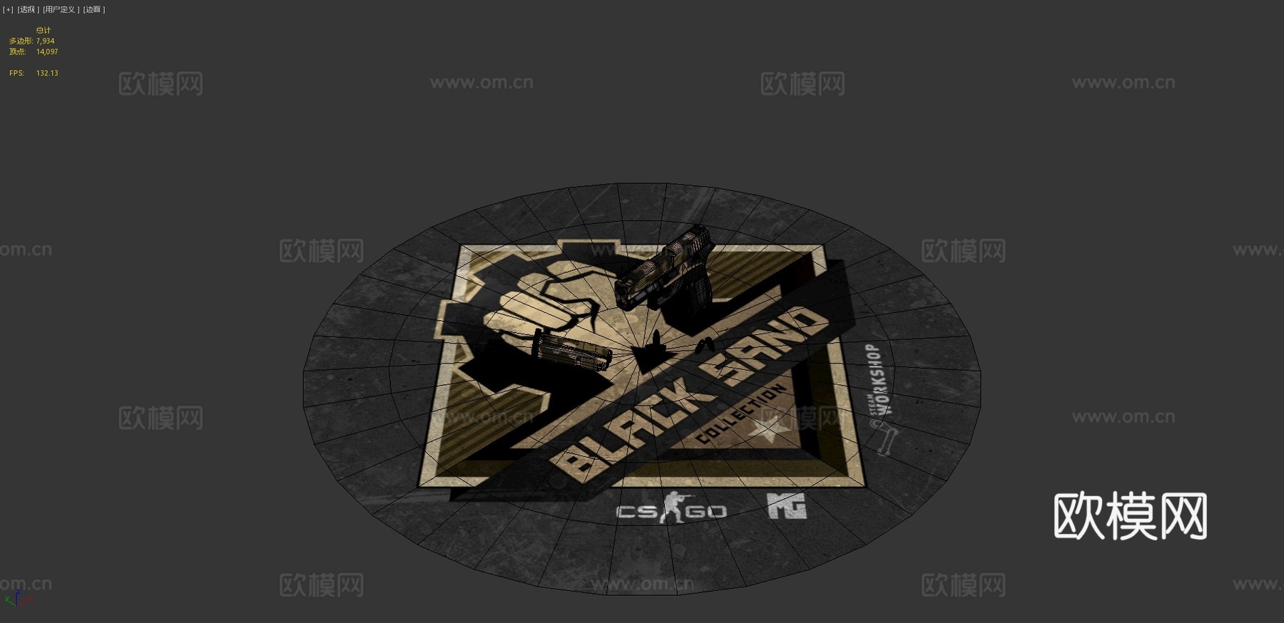 P250-黑沙3d模型