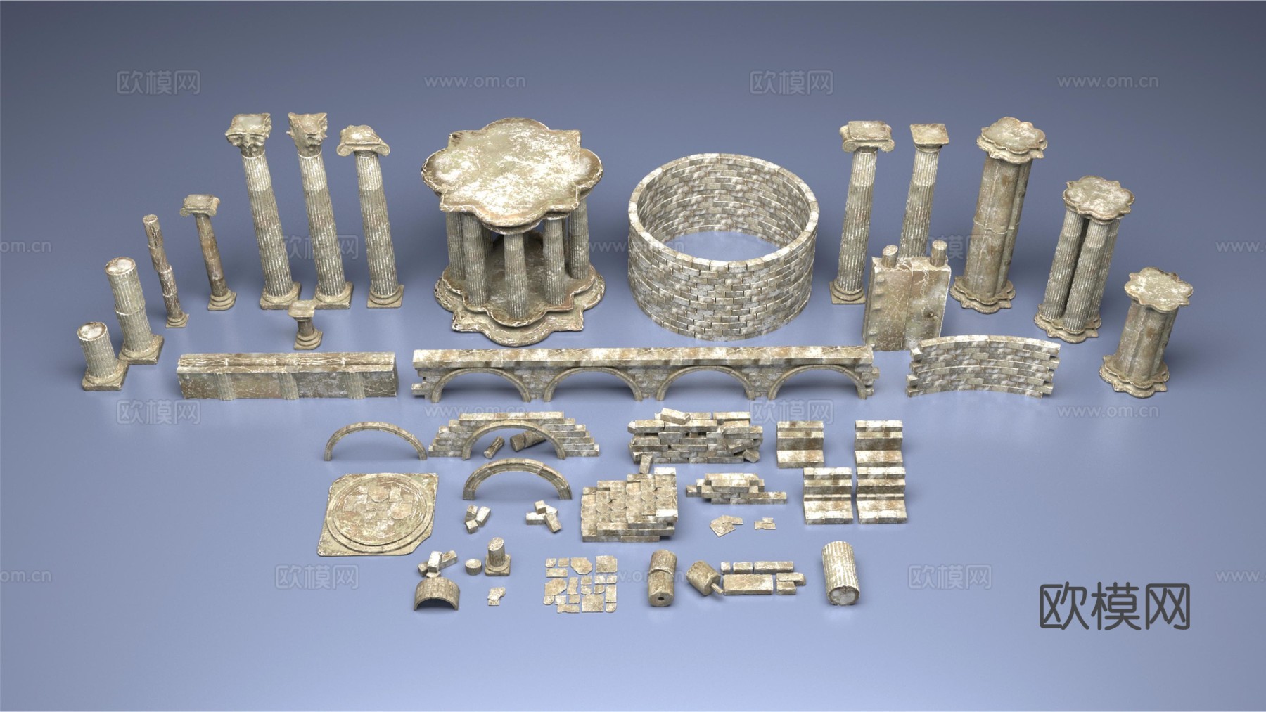 欧式建筑构件3d模型