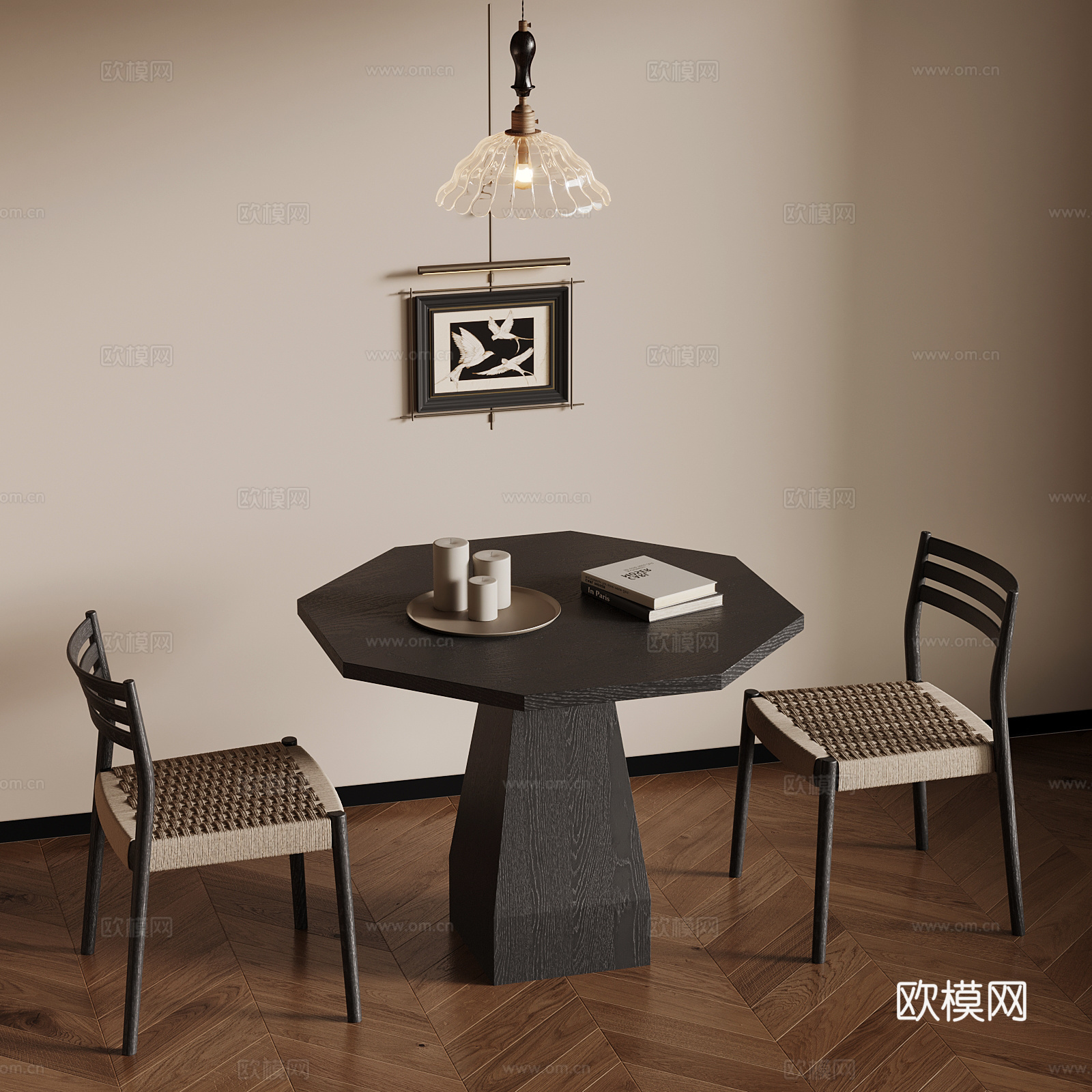 法式中古风桌椅 洽谈桌su模型