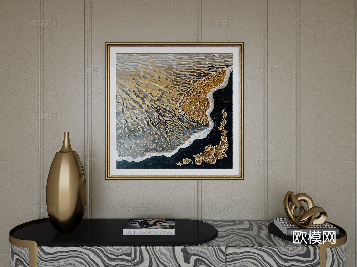 意式轻奢高级挂画3d模型下载