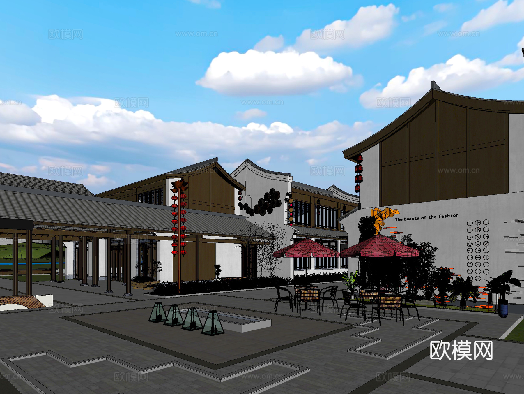 古建 民宿 中式建筑 小镇 商业街3d模型