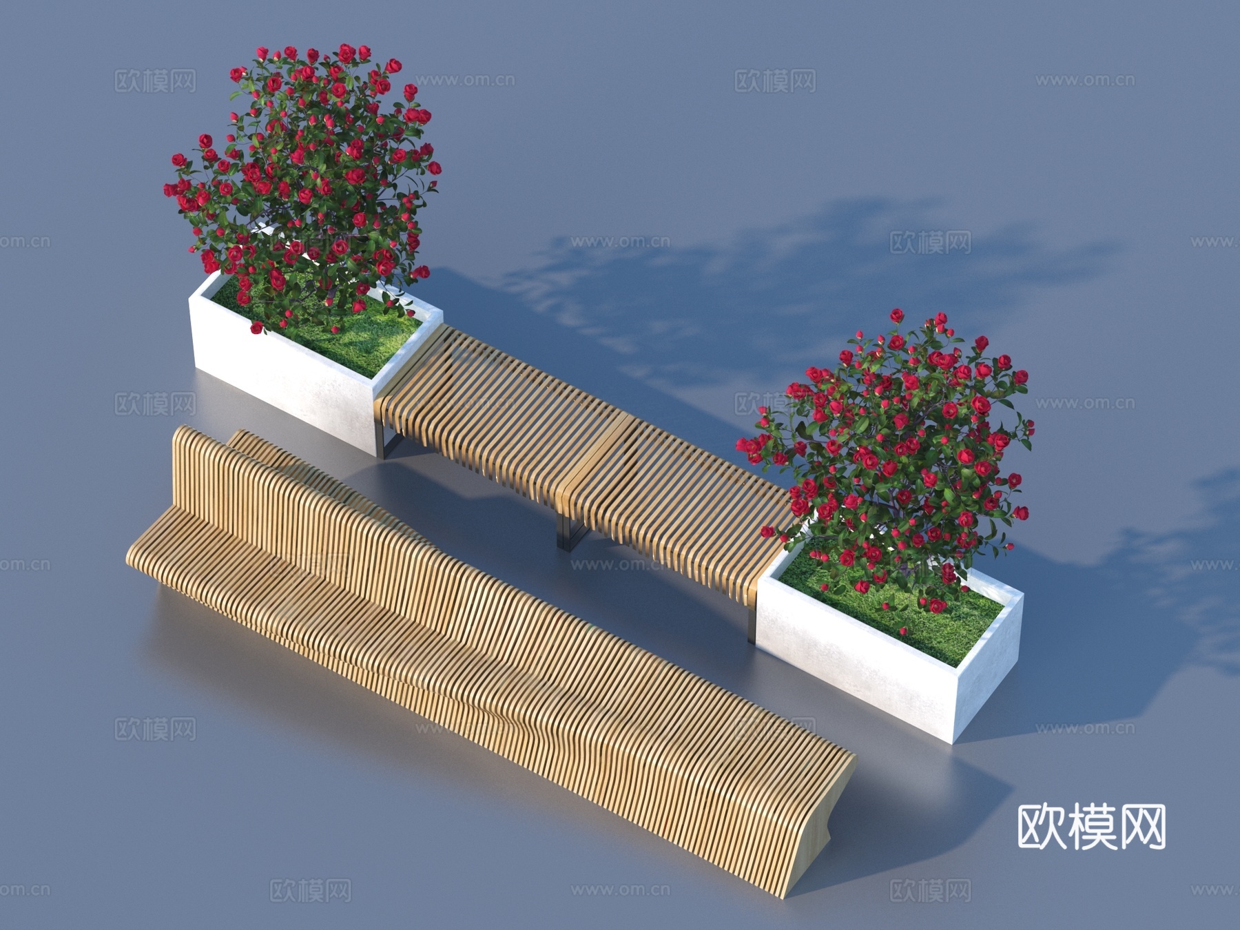 树池 坐凳 树池花坛3d模型