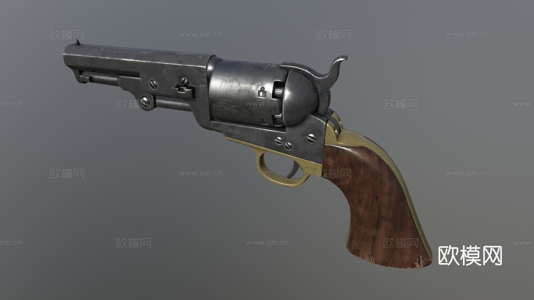 柯尔特1849袖珍左轮3d模型