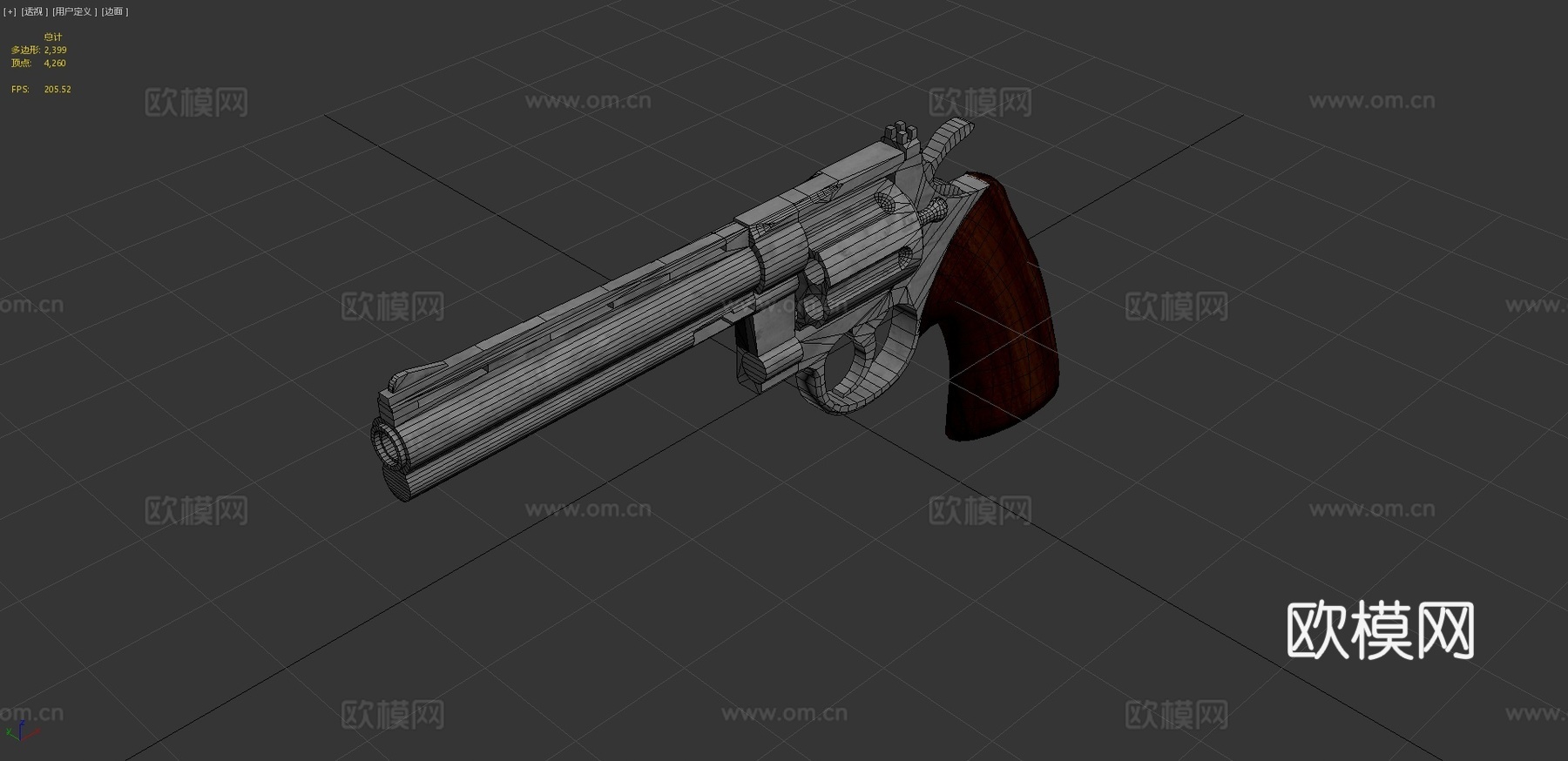 柯尔特蟒蛇左轮手枪3d模型