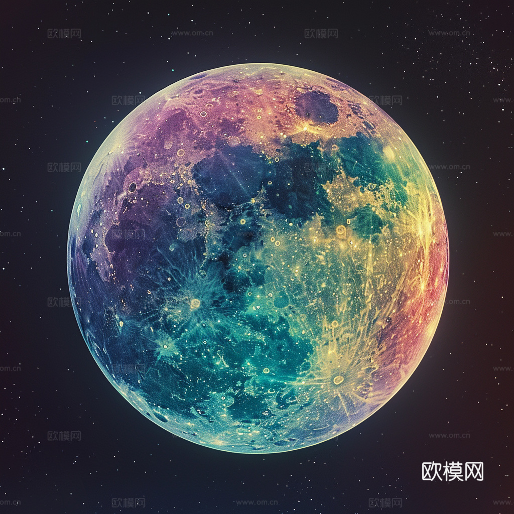 月球灯星球月亮陨石表表面