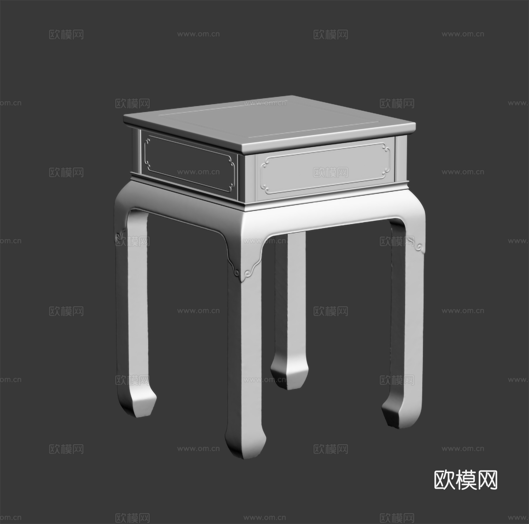 中式花架 花几 边几 实木红木3d模型