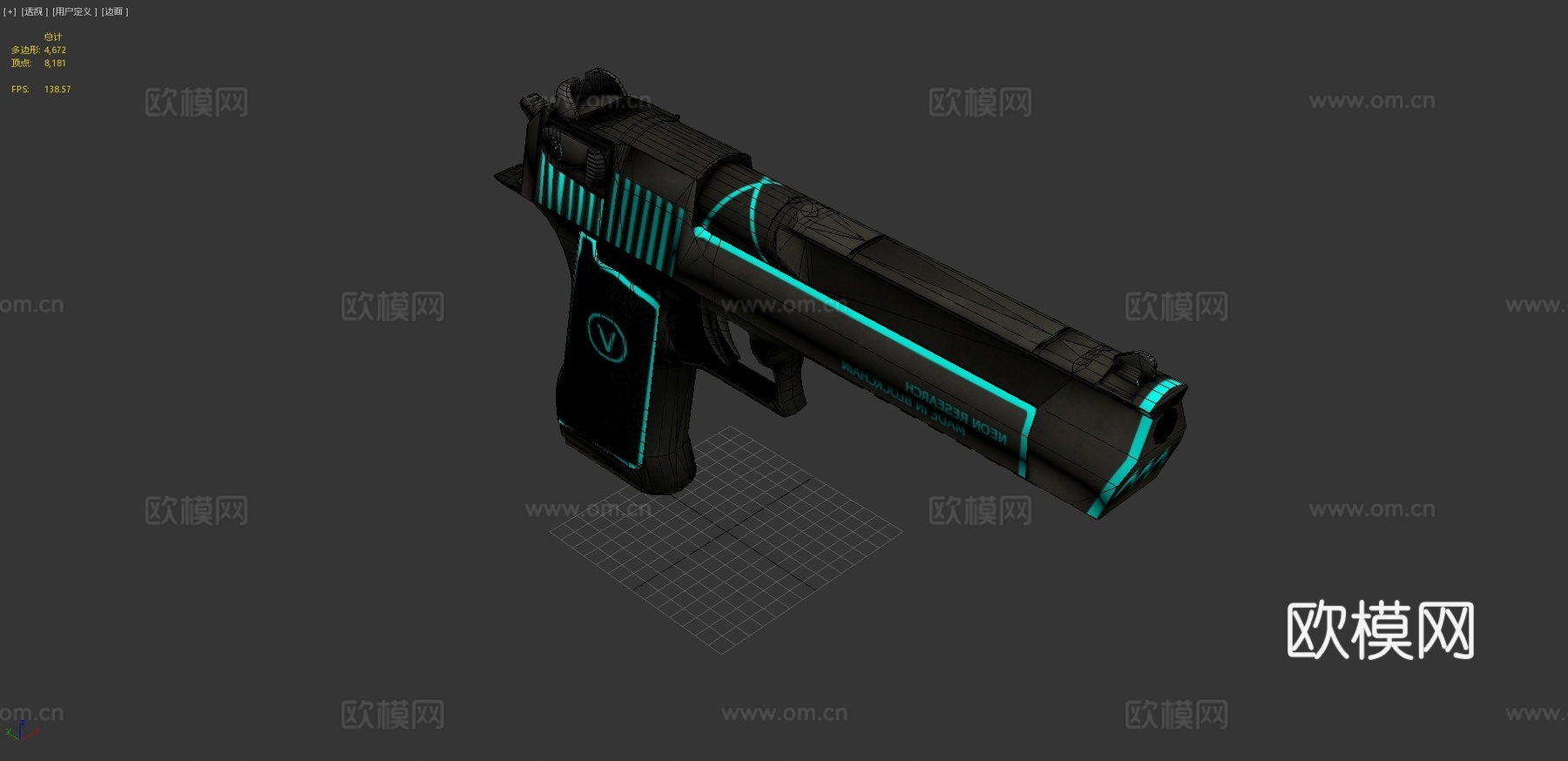 霓虹沙漠之鹰3d模型