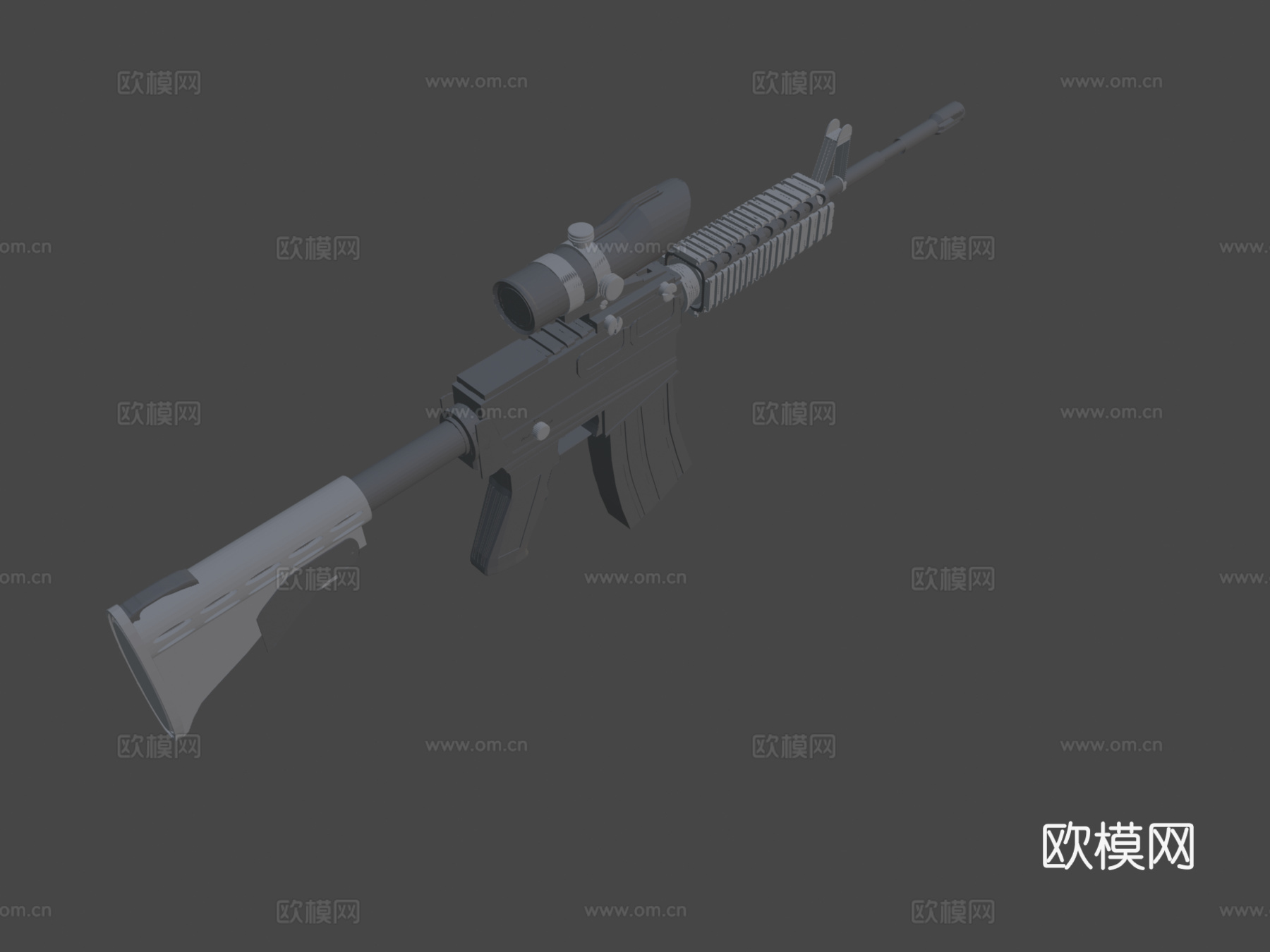 M4A1-ACOG(低多边形版)3d模型