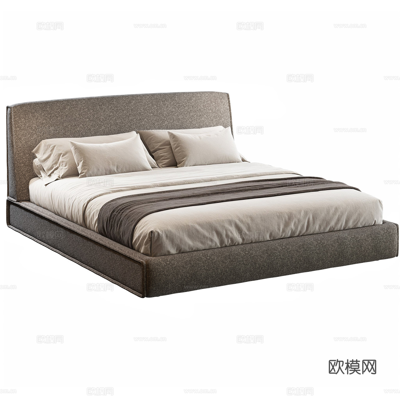 Antoniolupi 意式极简床 极简床 布艺双人床3d模型
