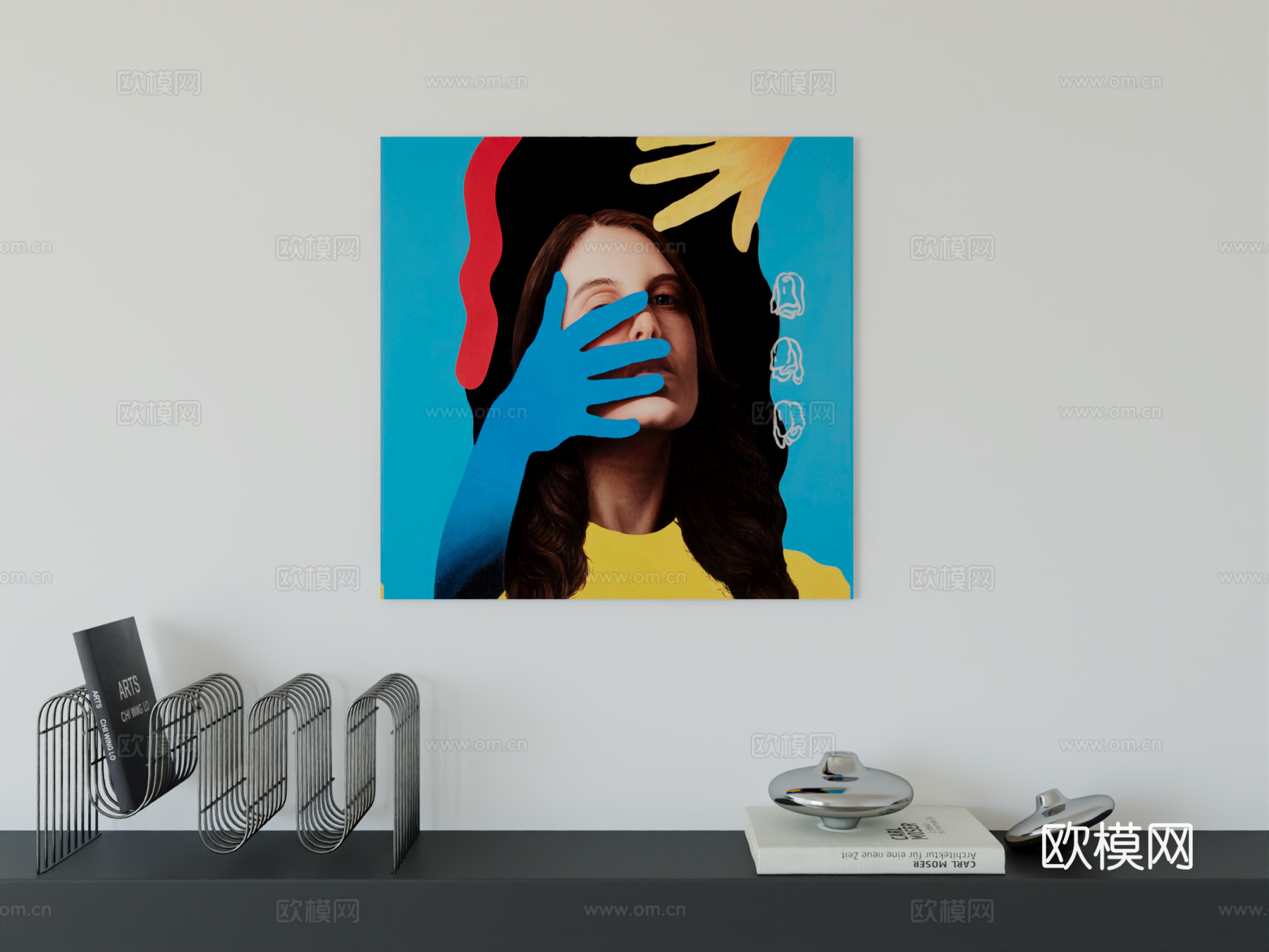 现代简约挂画包豪斯艺术挂画3d模型