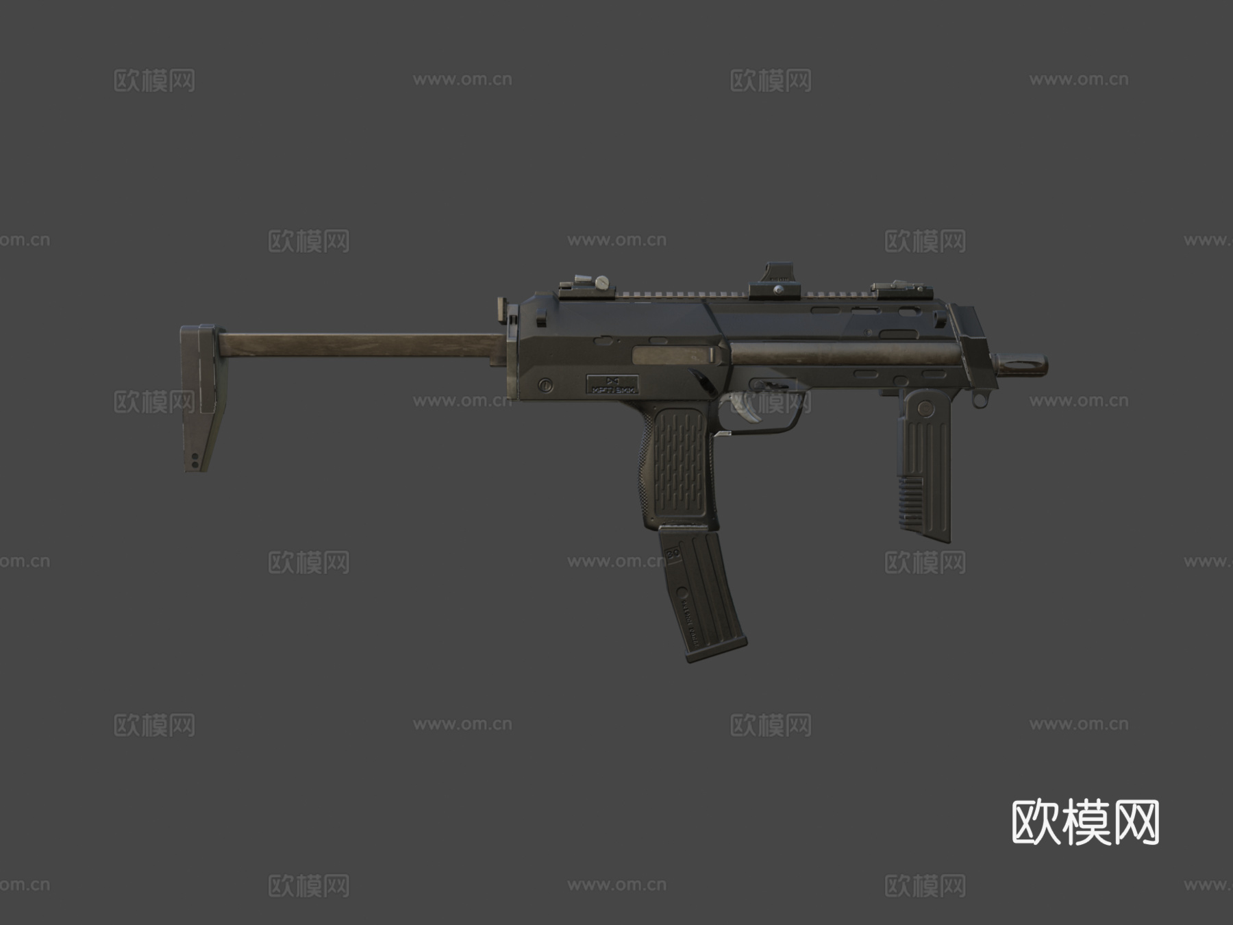 MP77赛博朋克冲锋枪3d模型
