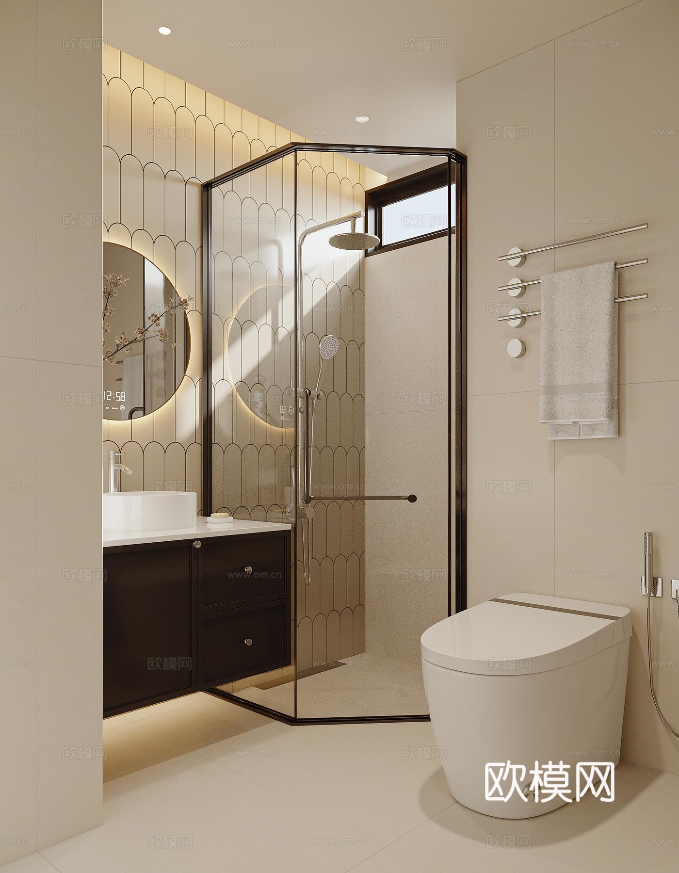 法式复古卫生间3d模型