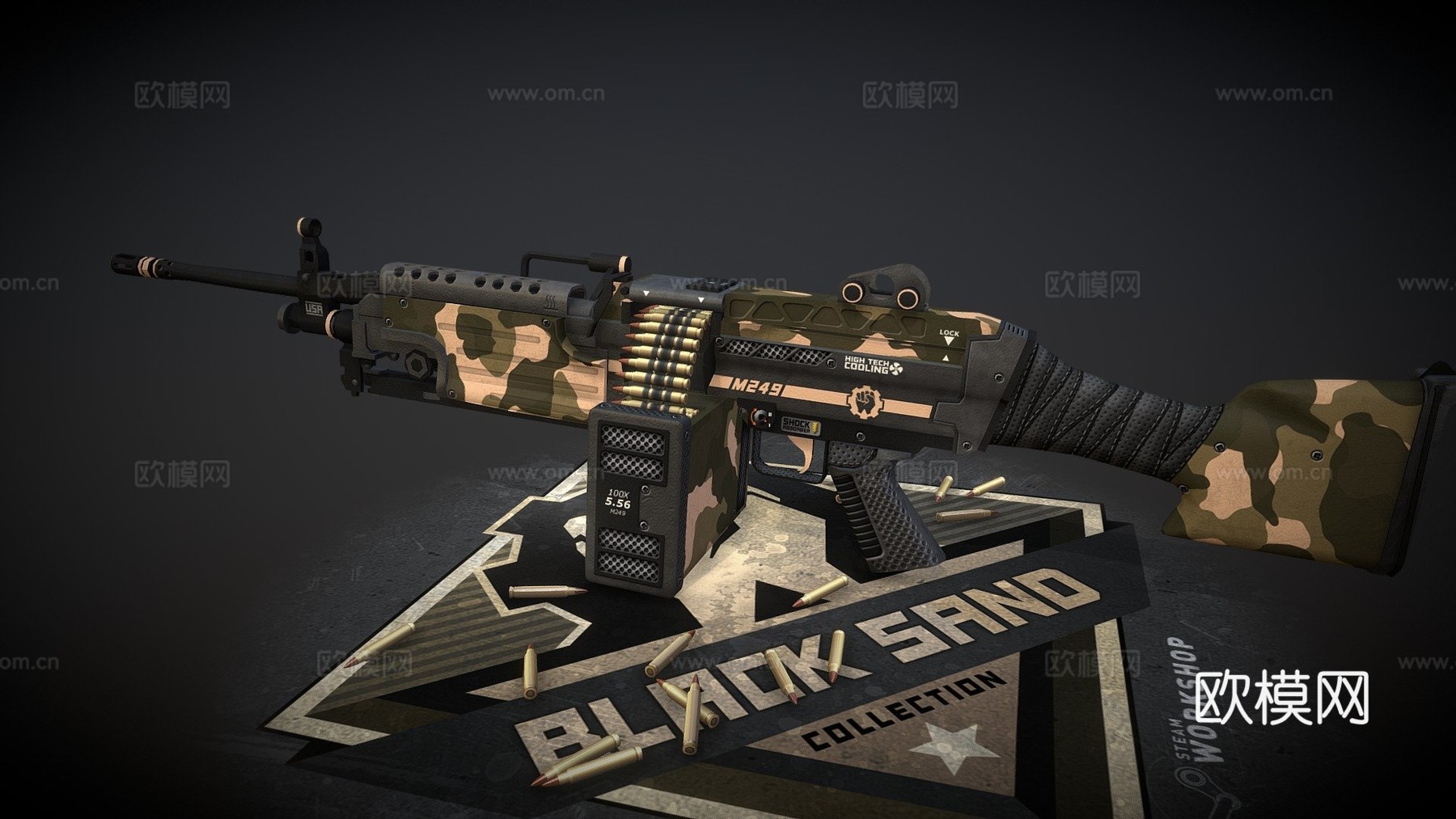 M249-黑沙3d模型