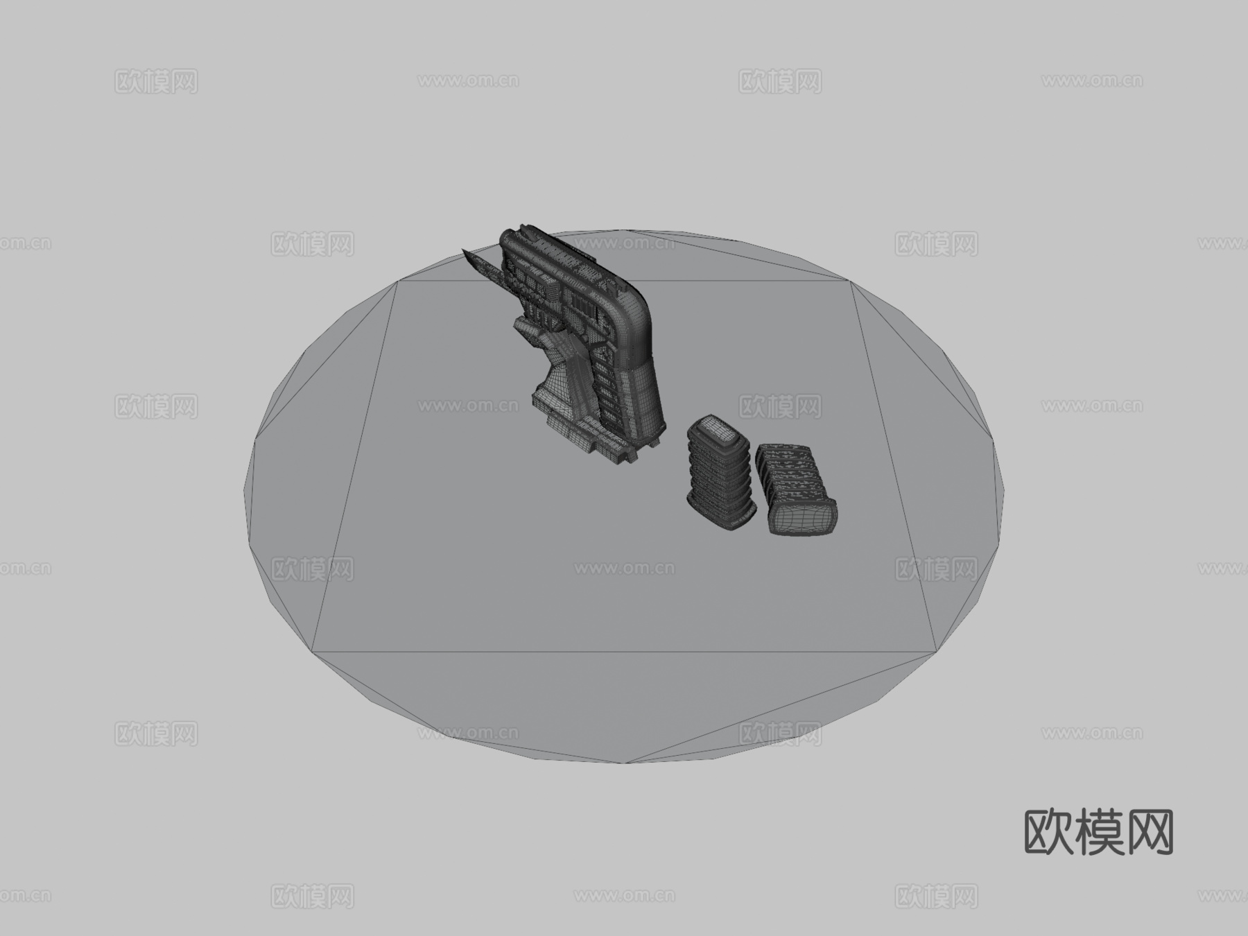 双管能量手枪3d模型
