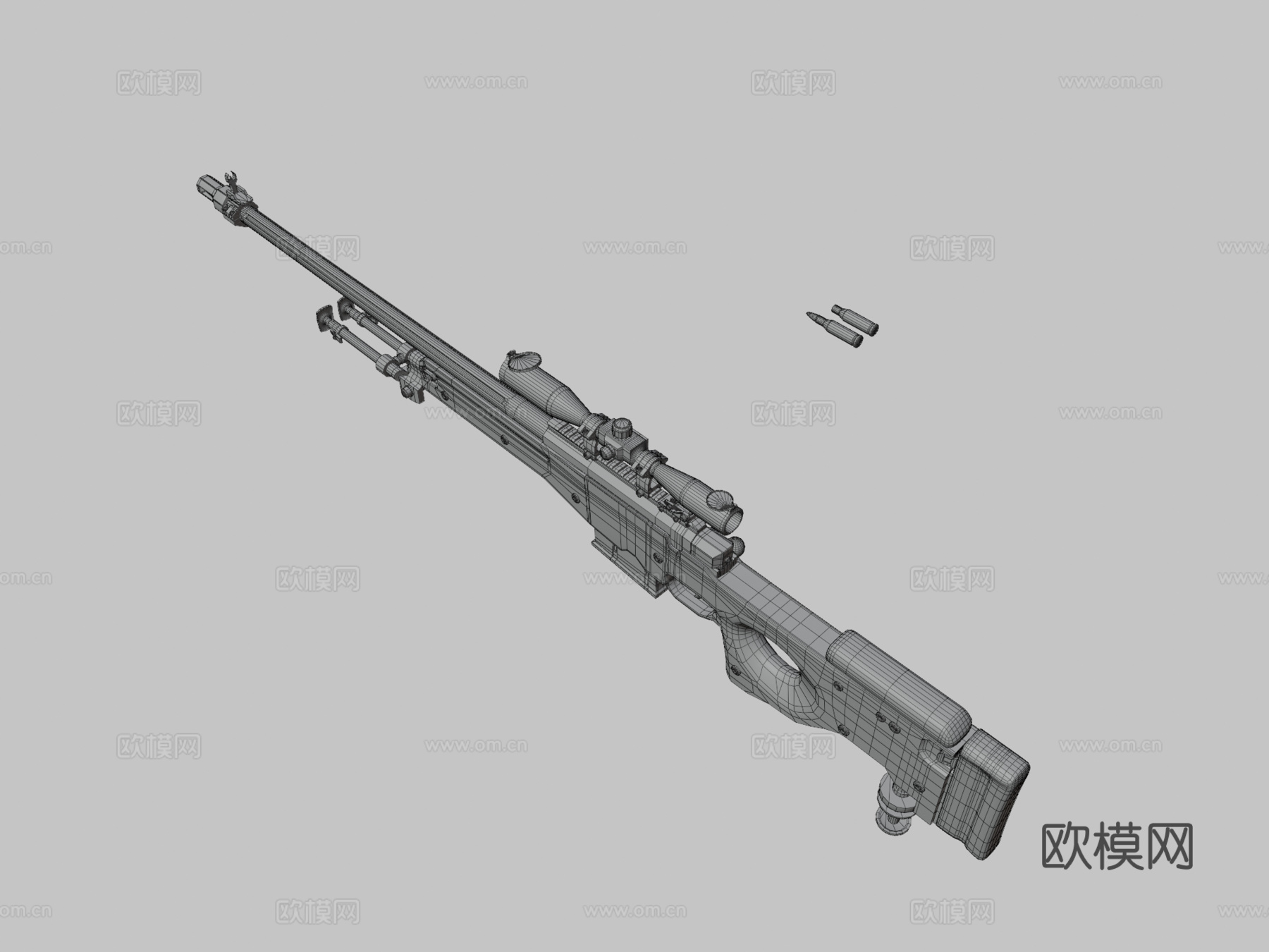 L96A1狙击枪3d模型