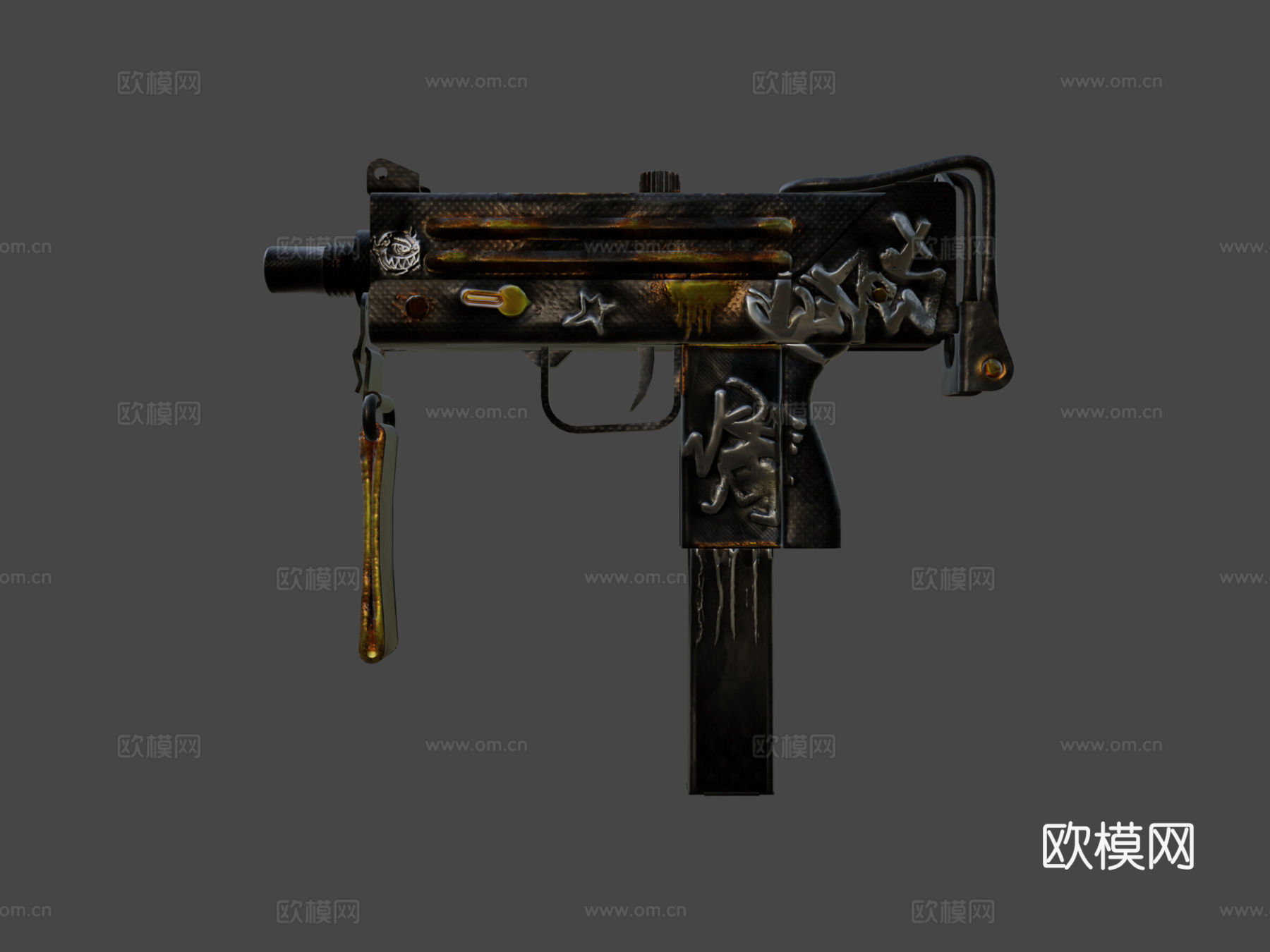 Mac-10叛乱黄金版3d模型