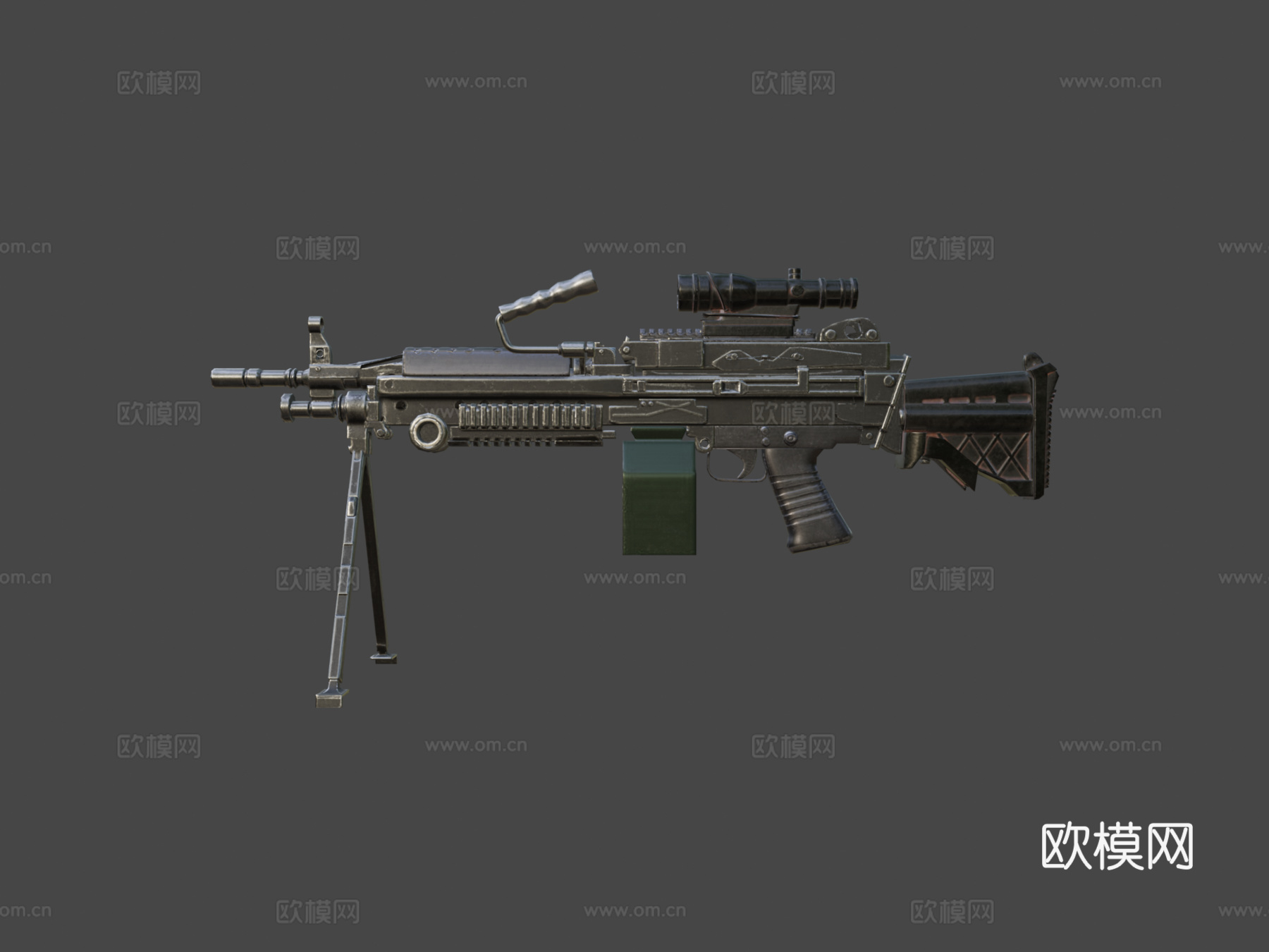 M248机枪3d模型