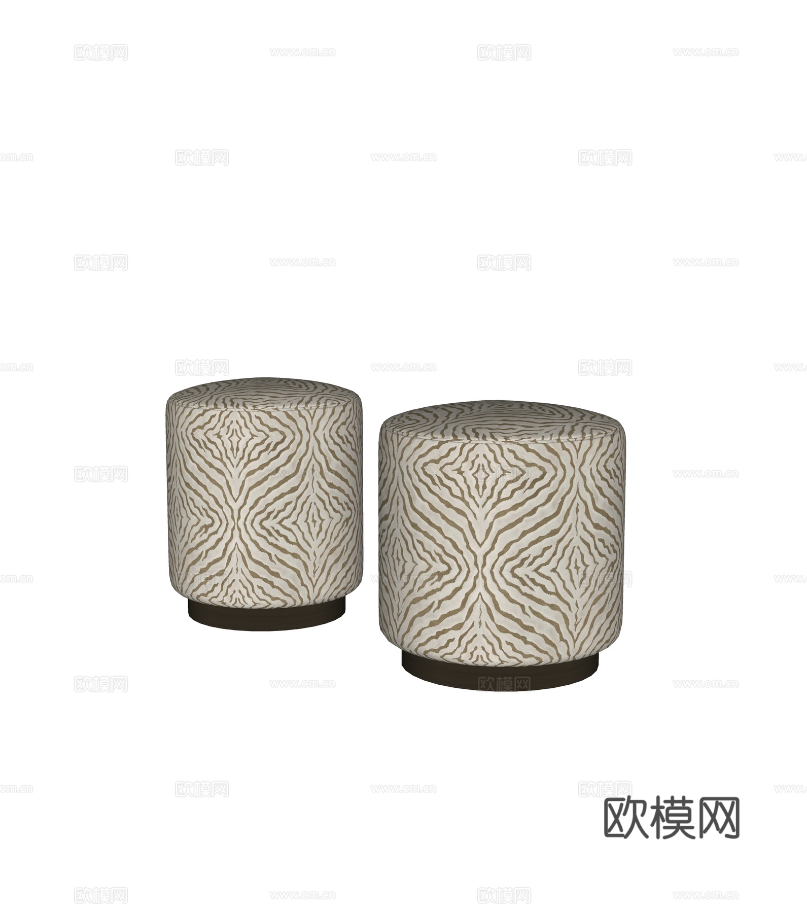 现代梳妆凳 矮凳 沙发凳su模型