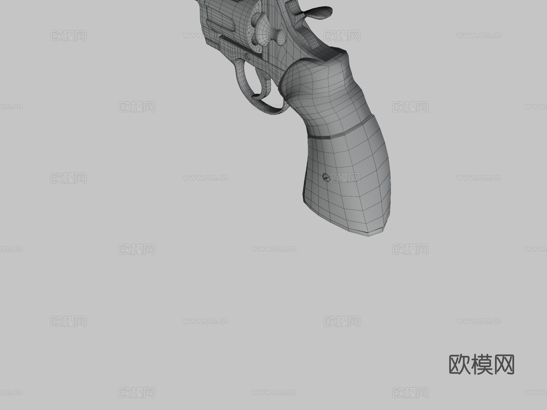 左轮手枪(柯尔特蟒蛇靶向8英寸.38特种弹)3d模型