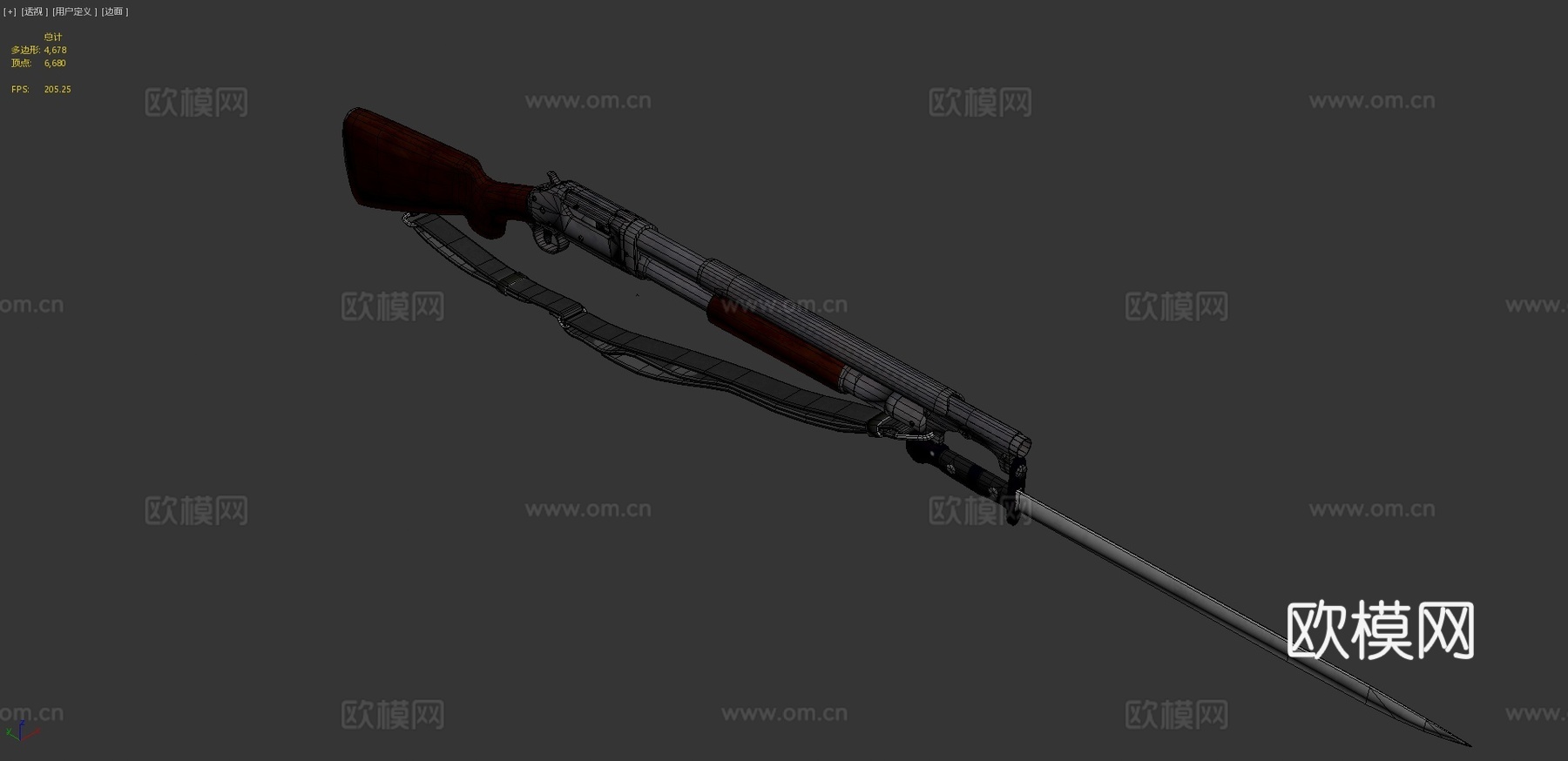 温彻斯特M97战壕枪3d模型