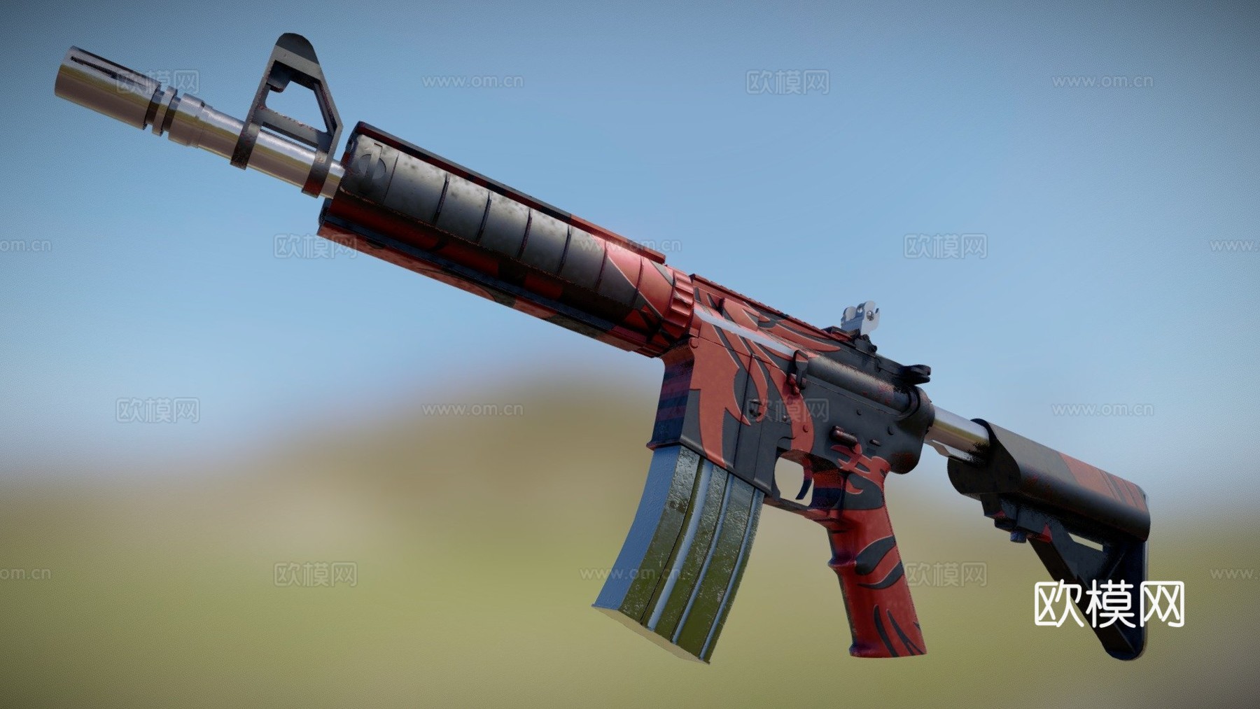 M416步枪模型3d模型