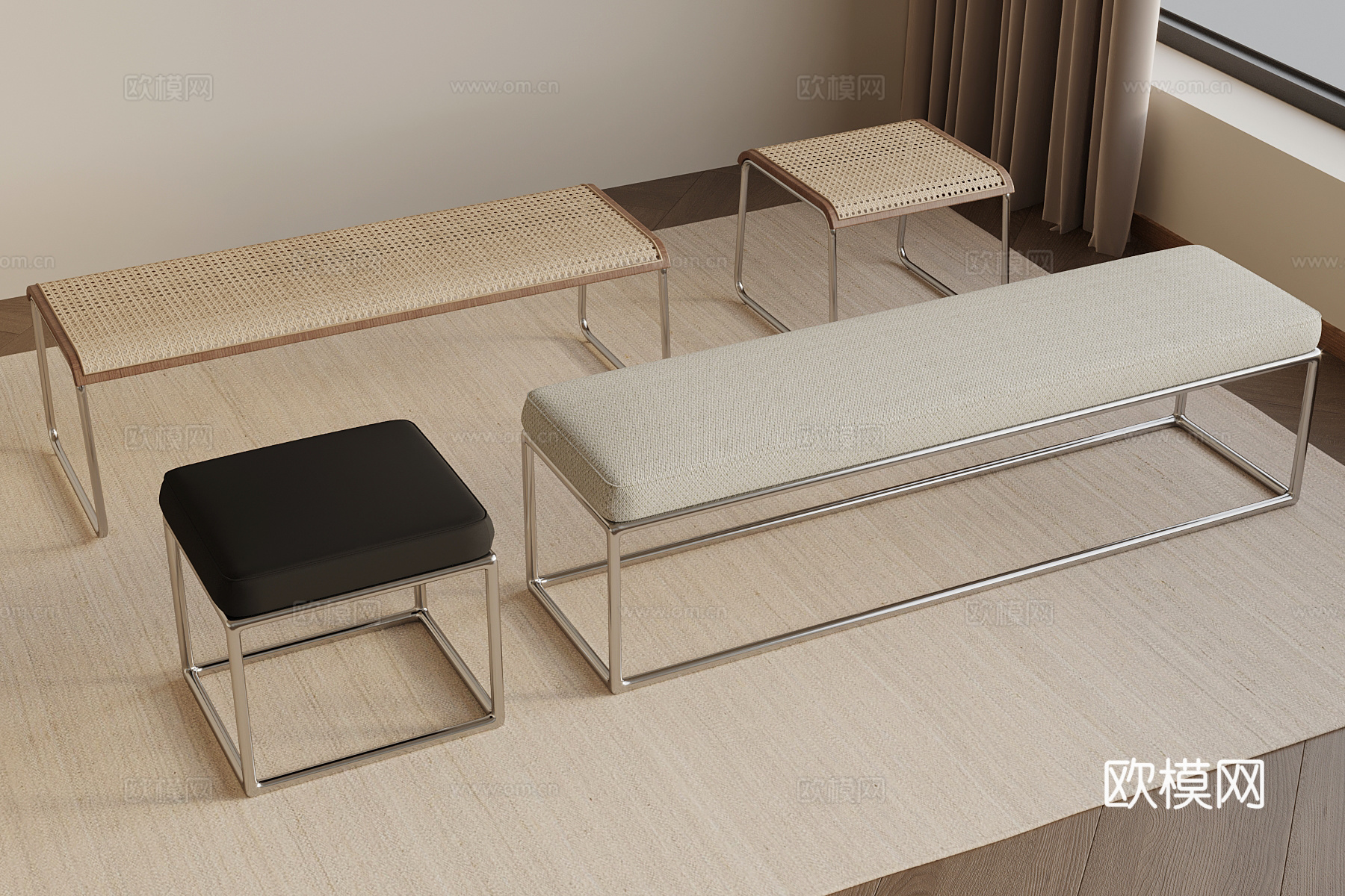 现代其他凳子 长凳 方凳 矮凳3d模型