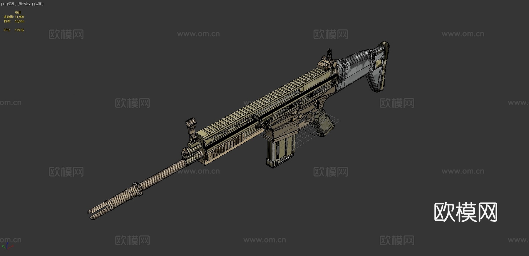 FN SCAR-H步枪3d模型