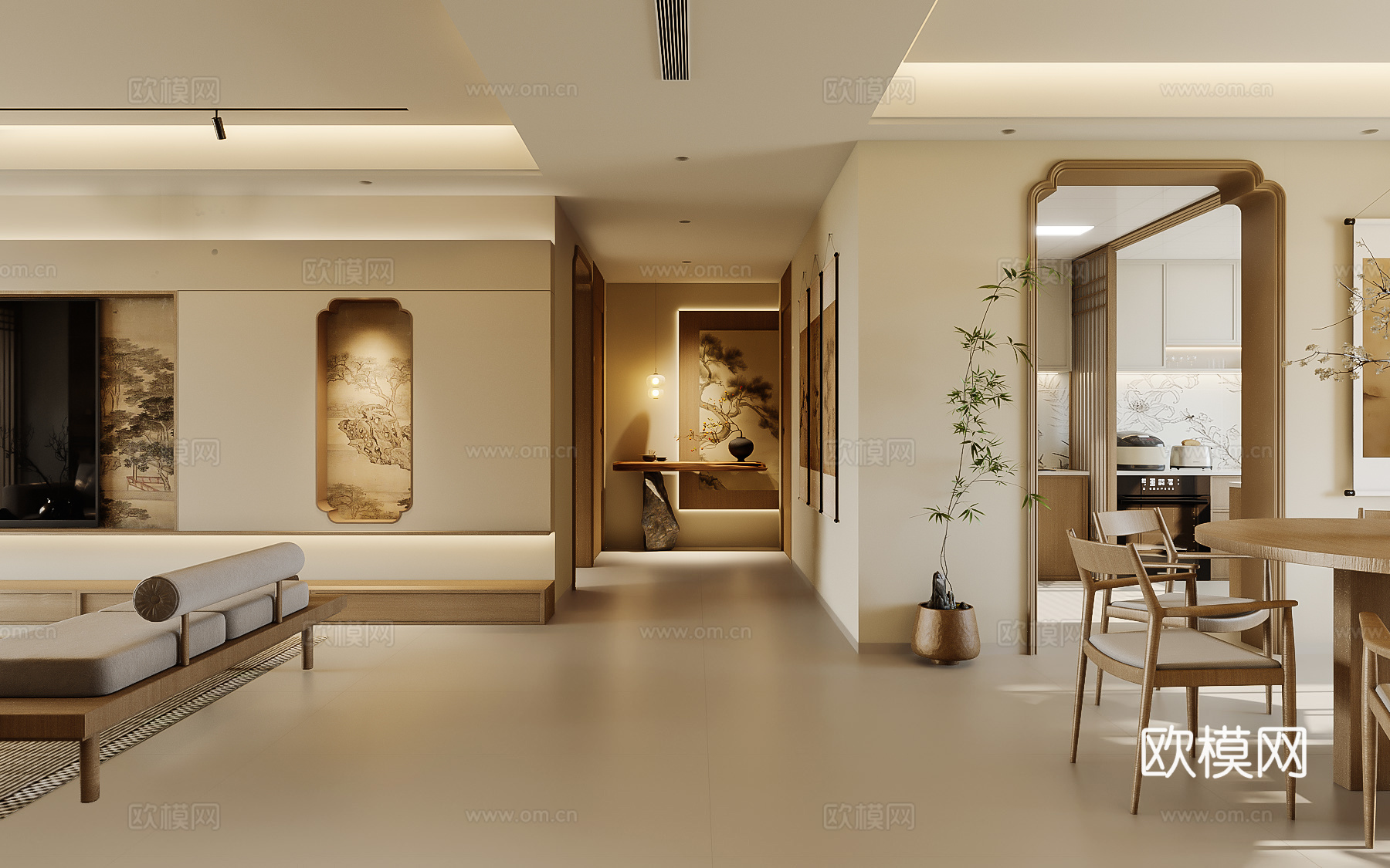 宋式 禅意 造景 端景 国风画3d模型