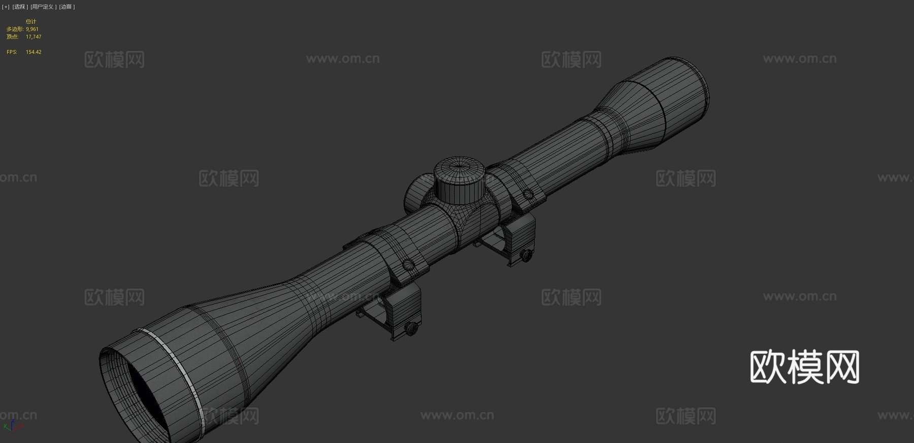 军用级瞄准镜3d模型