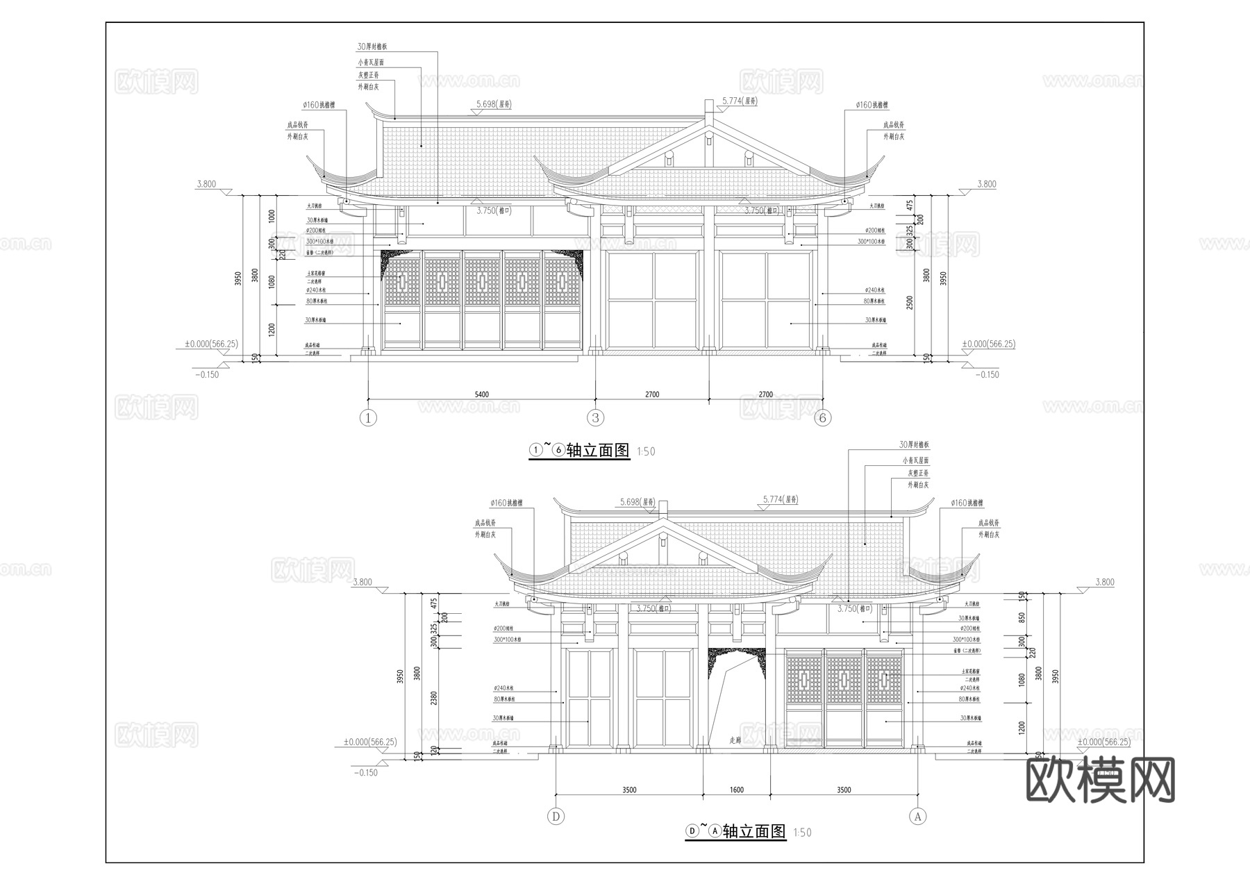 十二个文旅古建公厕建筑施工图（t3版）cad施工图
