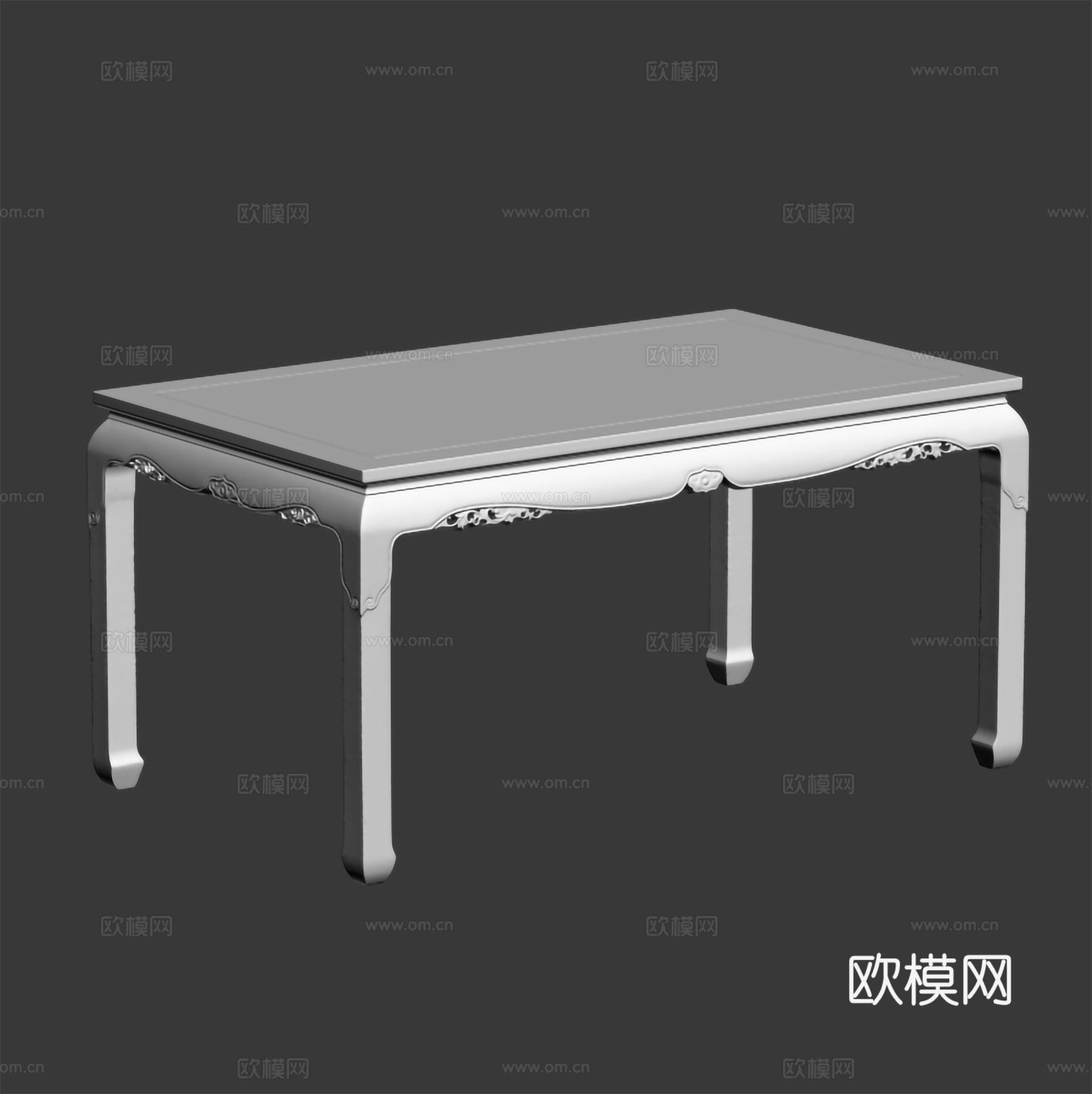 简欧餐桌 实木红木3d模型