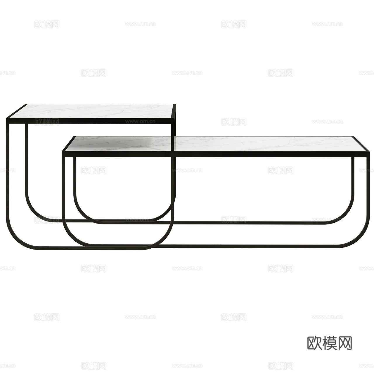 Asplund 现代茶几 极简茶几 方形茶几 子母茶几3d模型