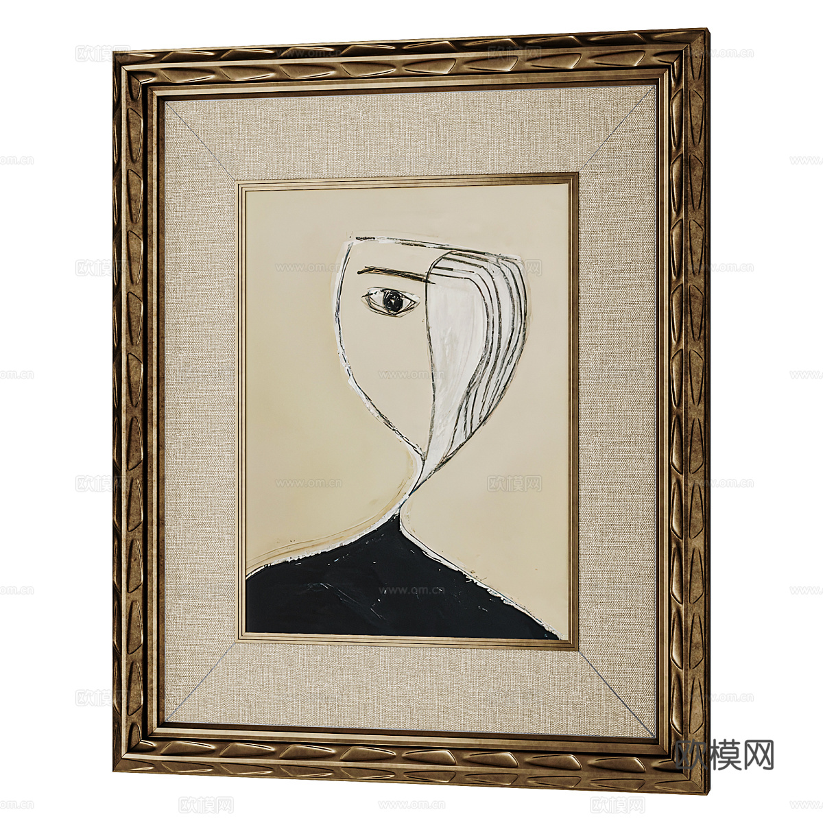 美式法式装饰挂画3d模型