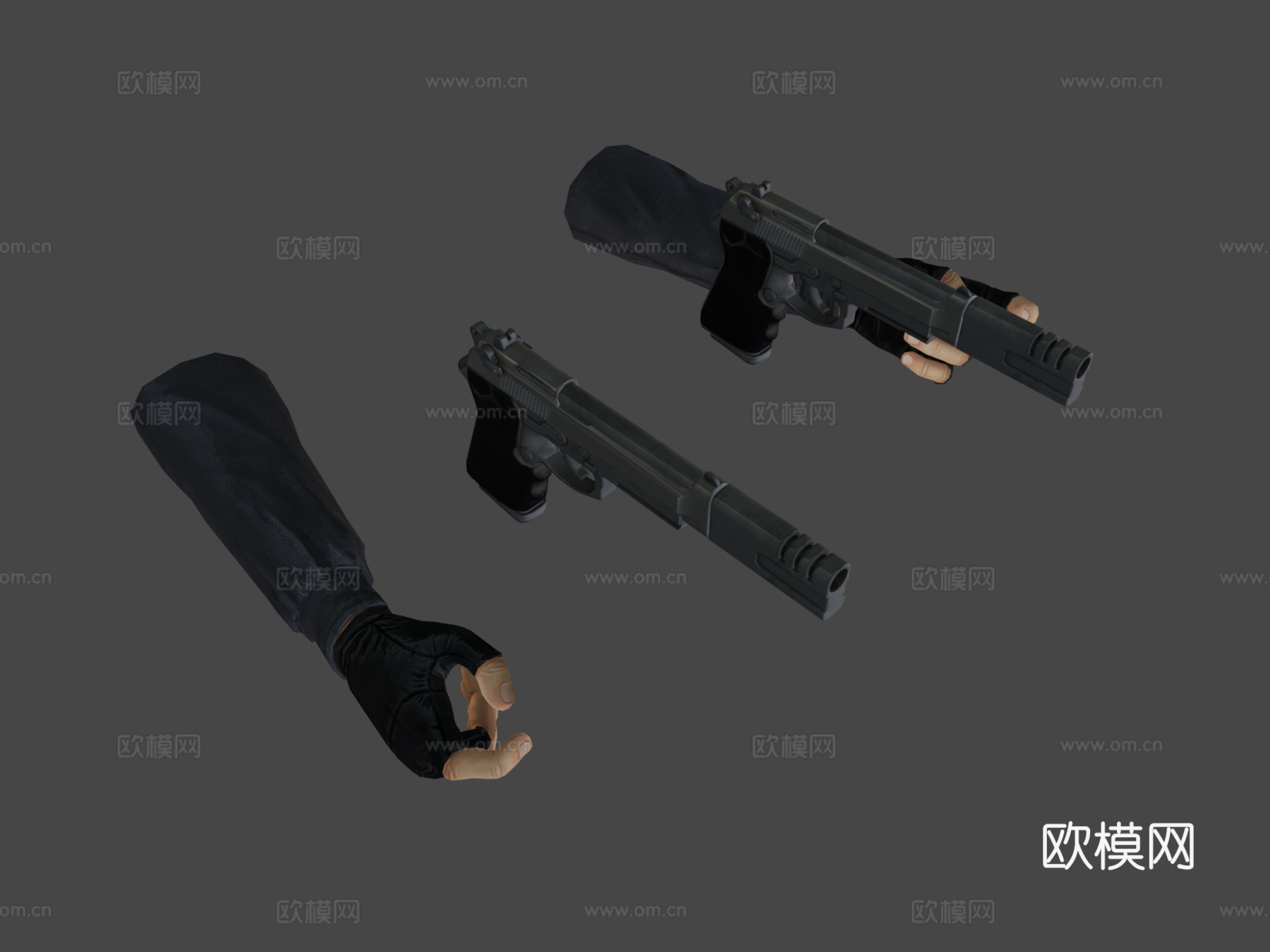 FPSW2双持手枪3d模型-Pic-7