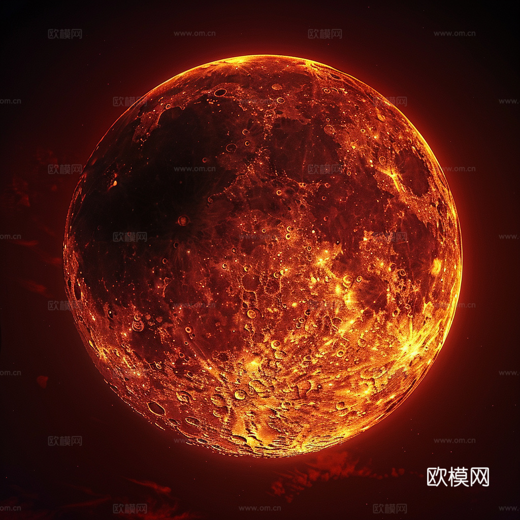 月球灯星球月亮陨石表表面
