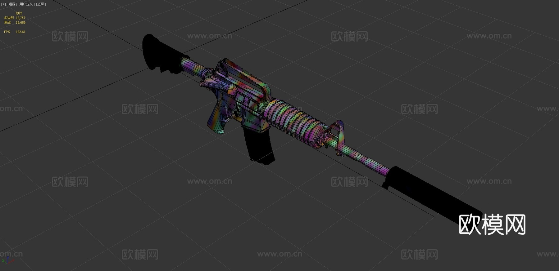 M4A1-S彩虹光泽-VGO3d模型