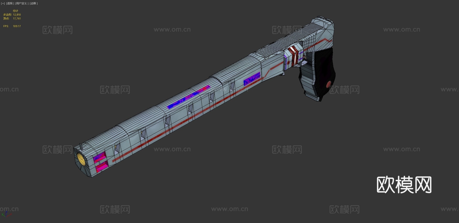 丑陋左轮怪枪3d模型