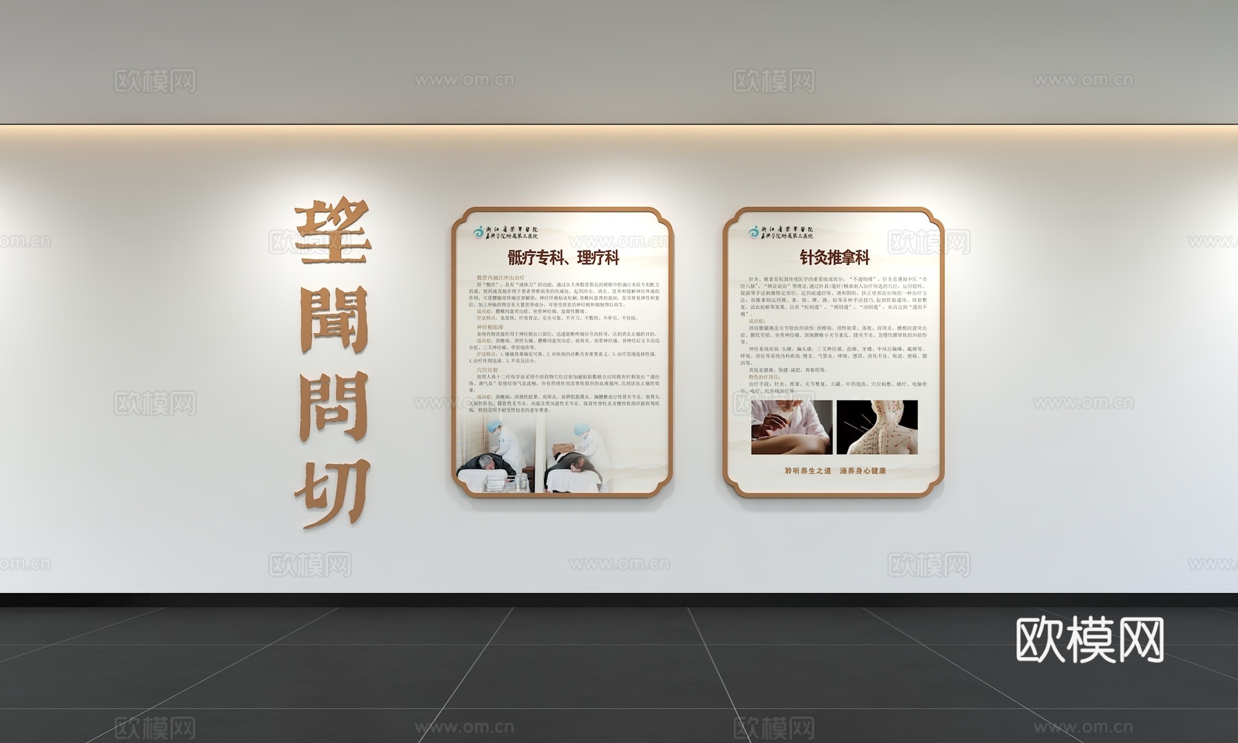 中式中医文化墙 弘扬中医 传承中医文化 医疗文化墙3d模型