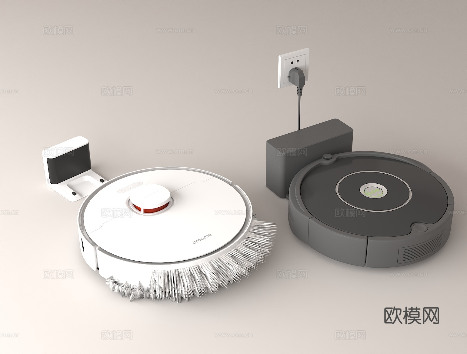 智能家居设备扫地机器人 清洁家电 现代家居科技 自动清洁工具3d模型