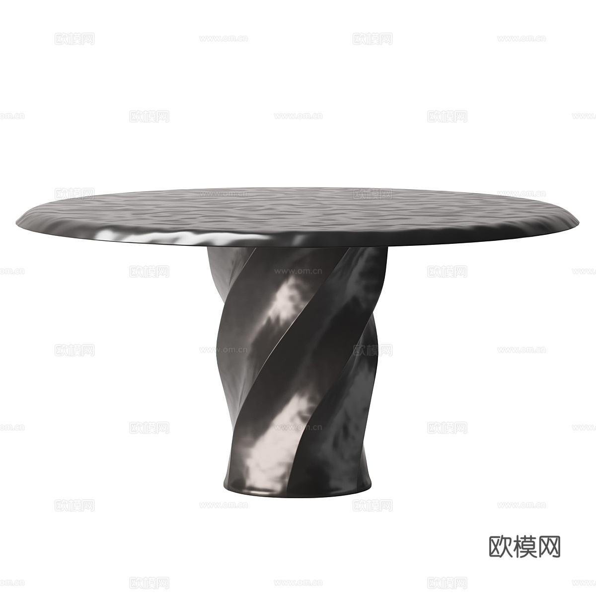 现代意式轻奢圆餐桌3d模型