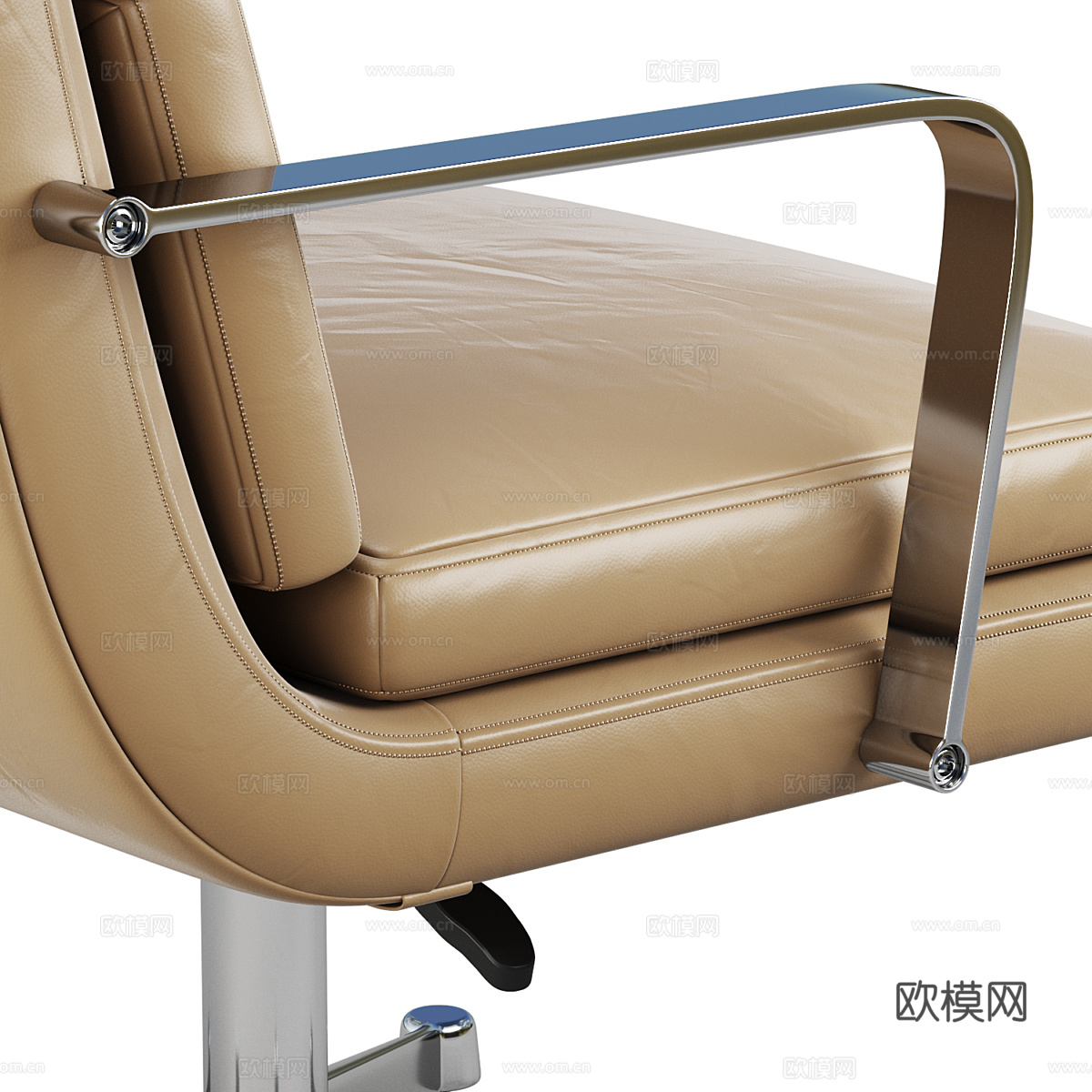 现代意式皮革办公椅3d模型