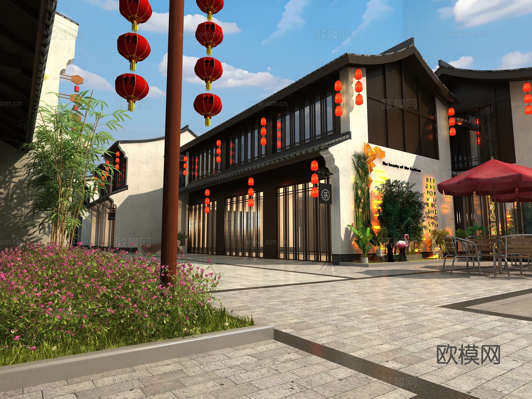 古建 民宿 中式建筑 小镇 商业街3d模型