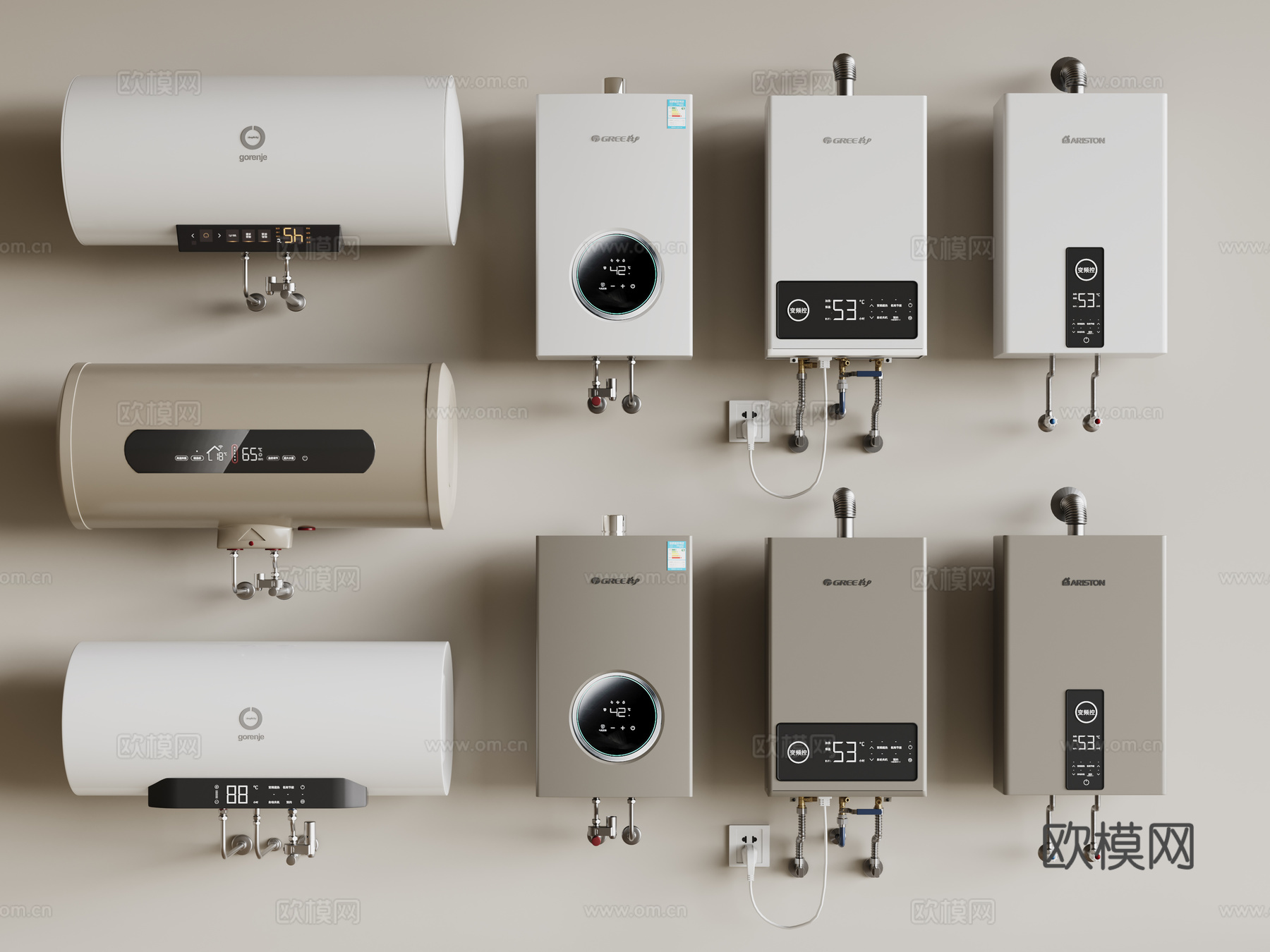 现代热水器 燃气表su模型