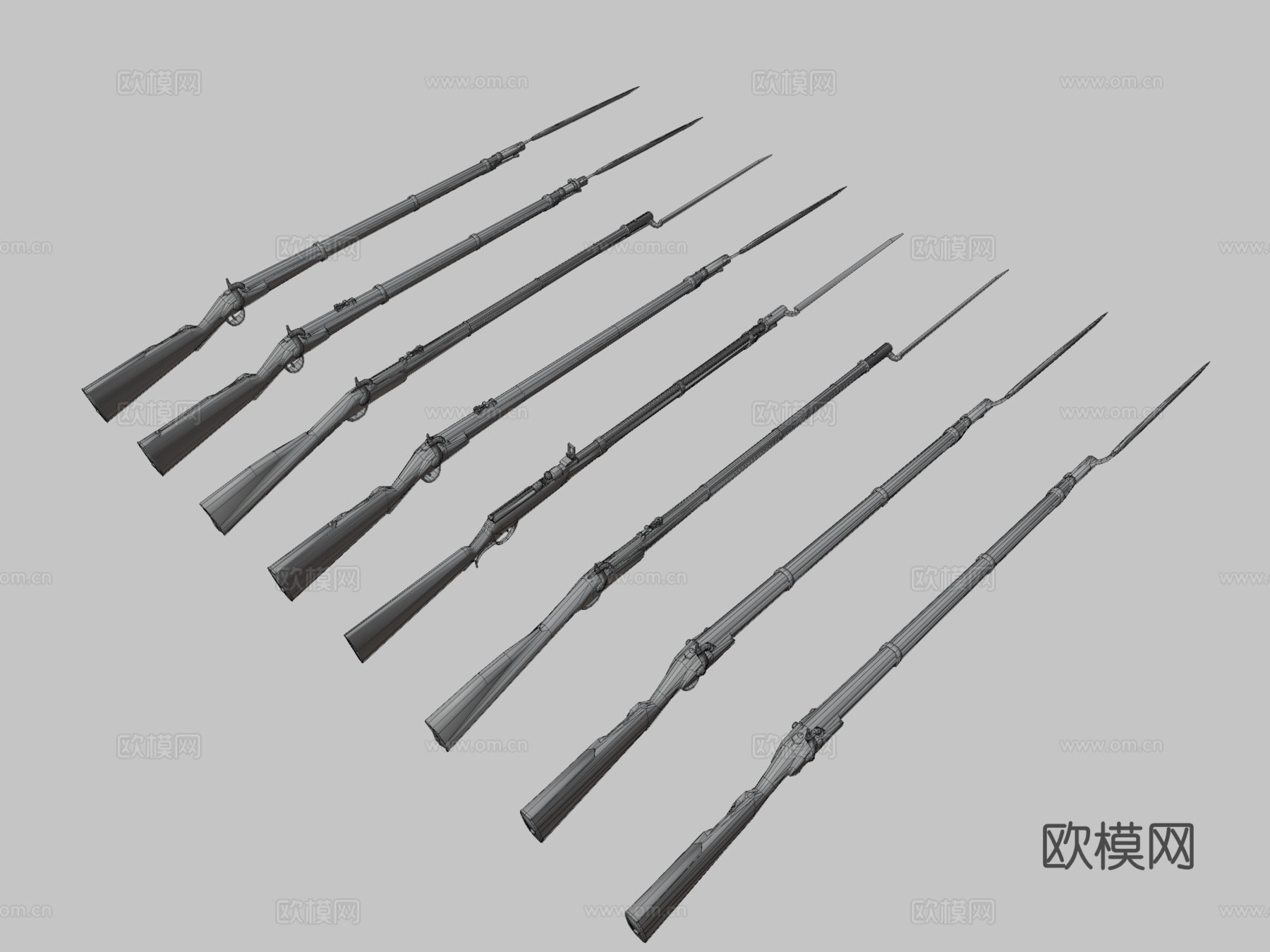 一级-滑膛枪与步枪3d模型