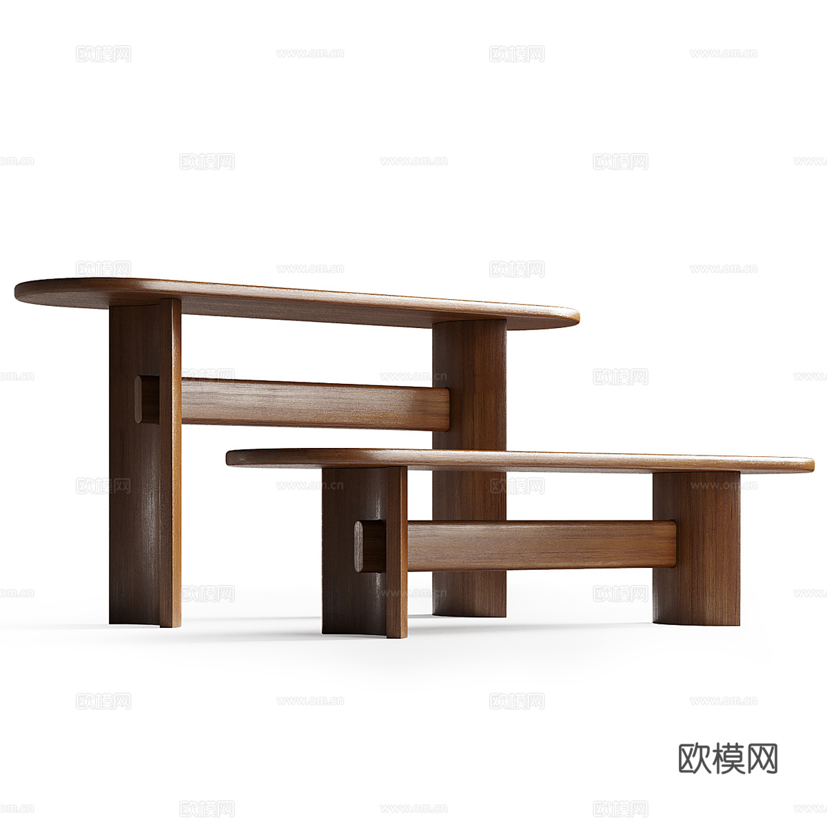 现代意式实木玄关柜 端景台3d模型